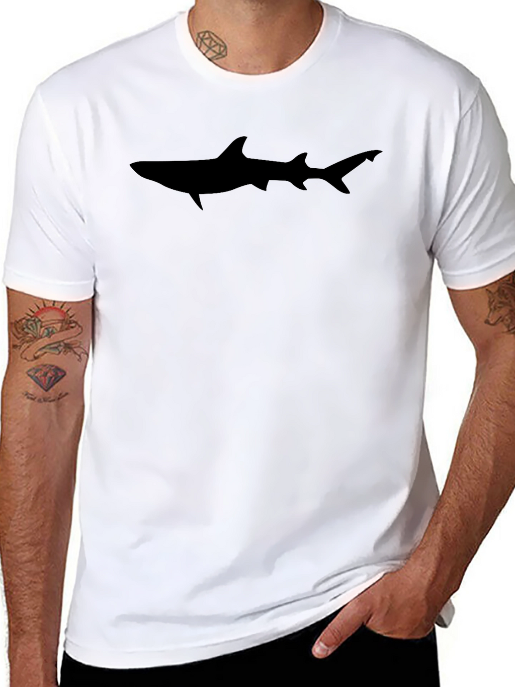 Black Shark Graphic Tee - Cool Casual Style