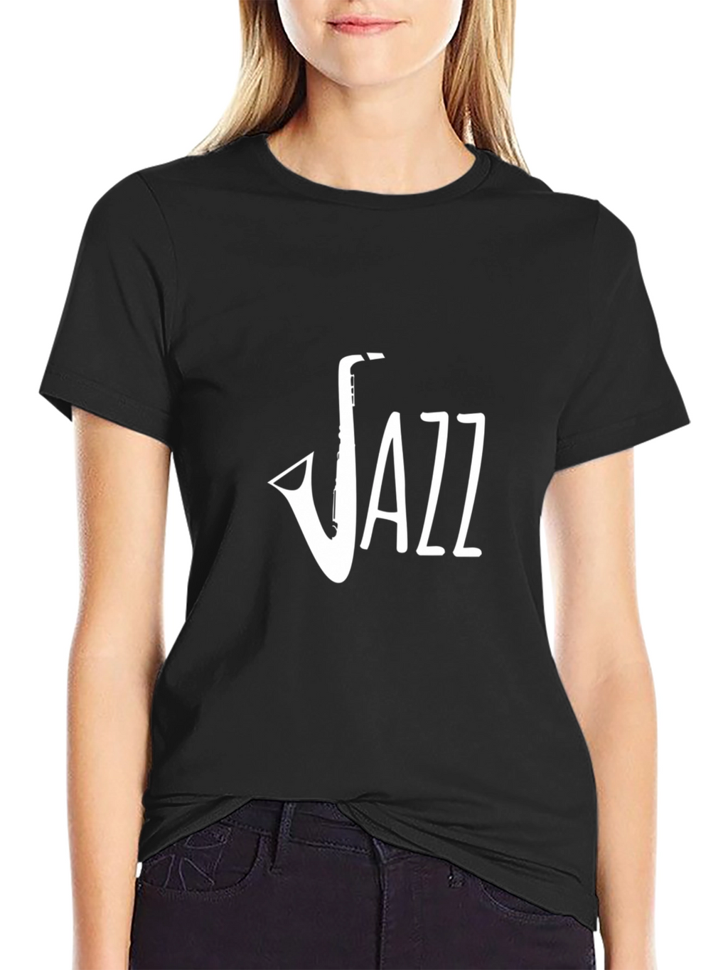 Jazz Saxophone Graphic Black T-Shirt