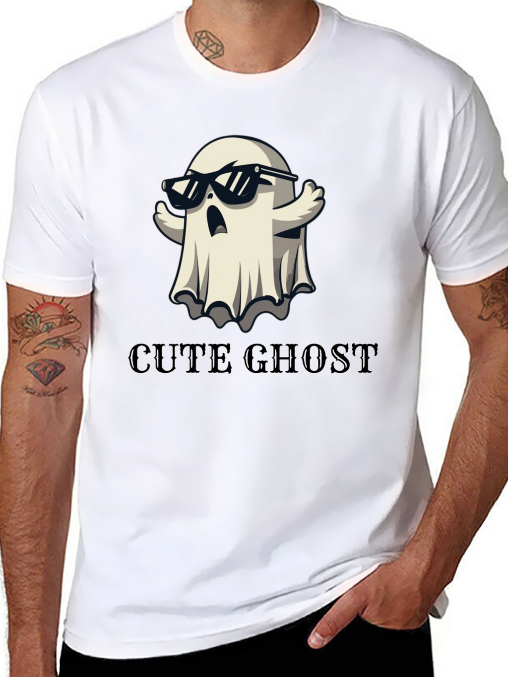 Cool Ghost Graphic Tee - Unisex Black T-Shirt