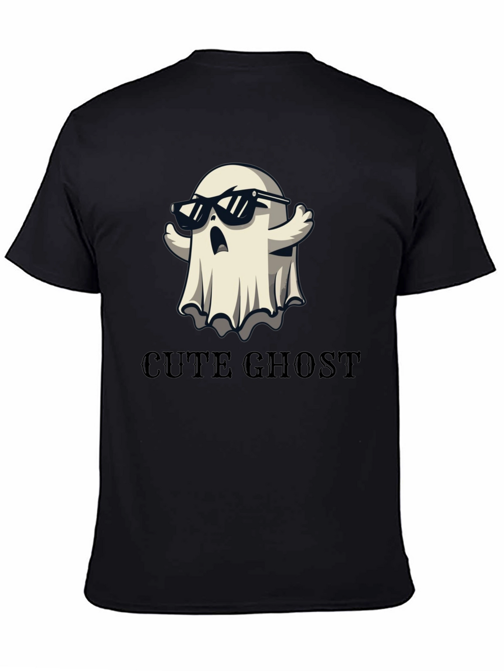 Cool Ghost Graphic Tee - Unisex Black T-Shirt