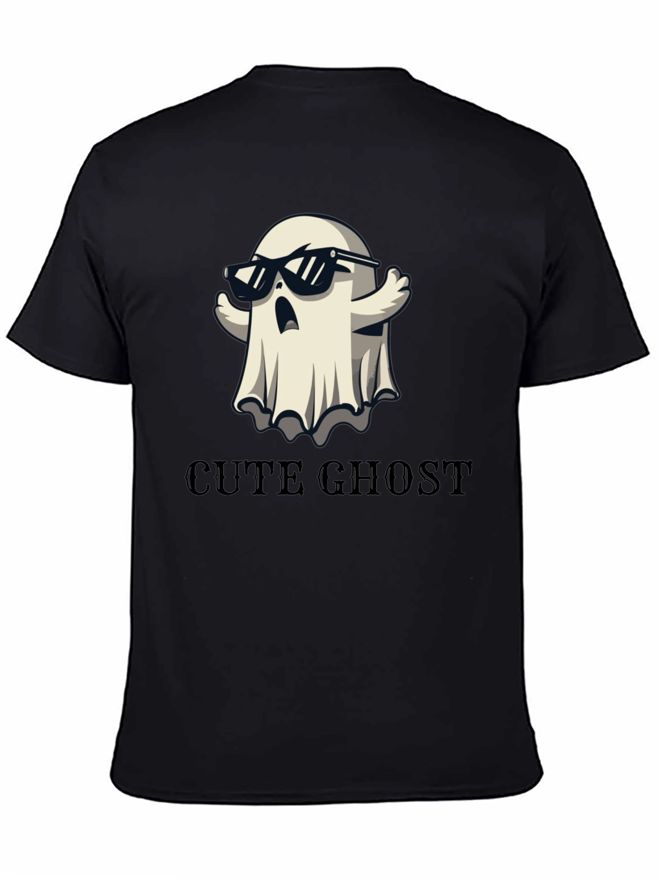 Cool Ghost Graphic Tee - Unisex Black T-Shirt