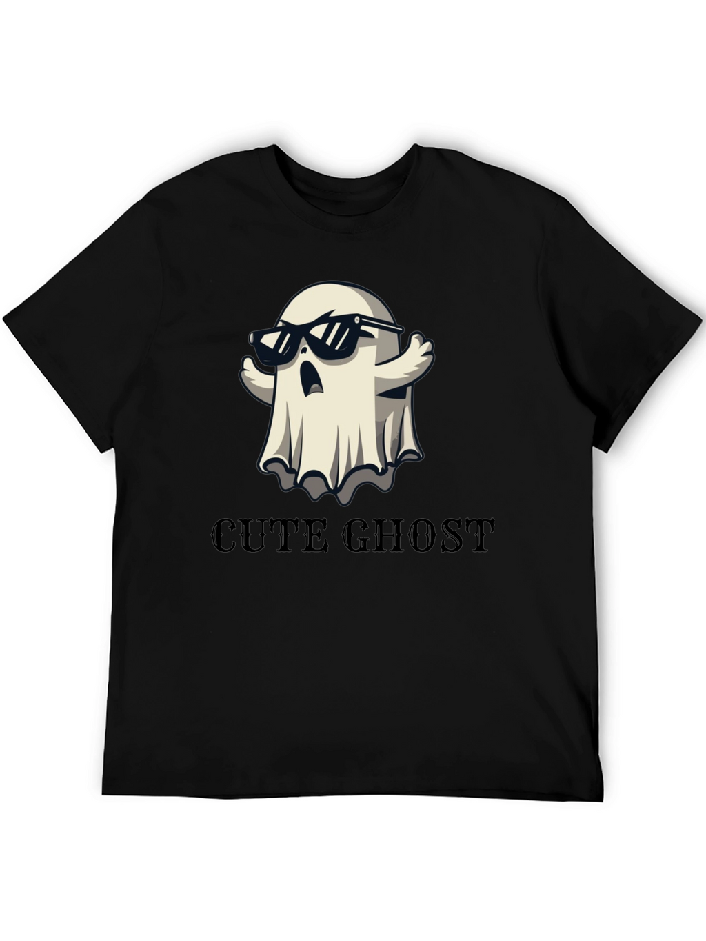 Cool Ghost Graphic Tee - Unisex Black T-Shirt