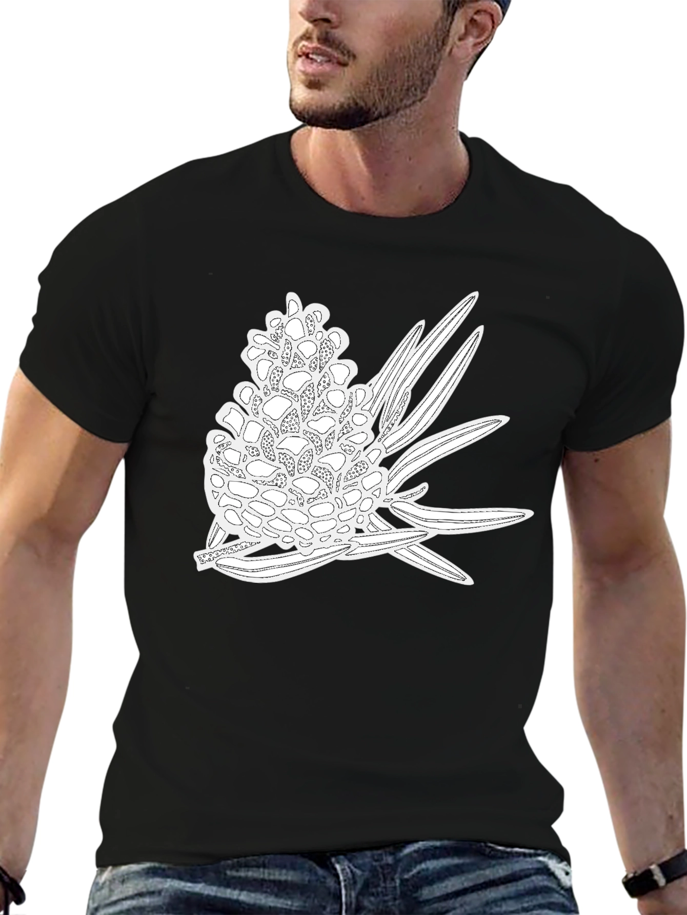 Banksia Print Black T-Shirt