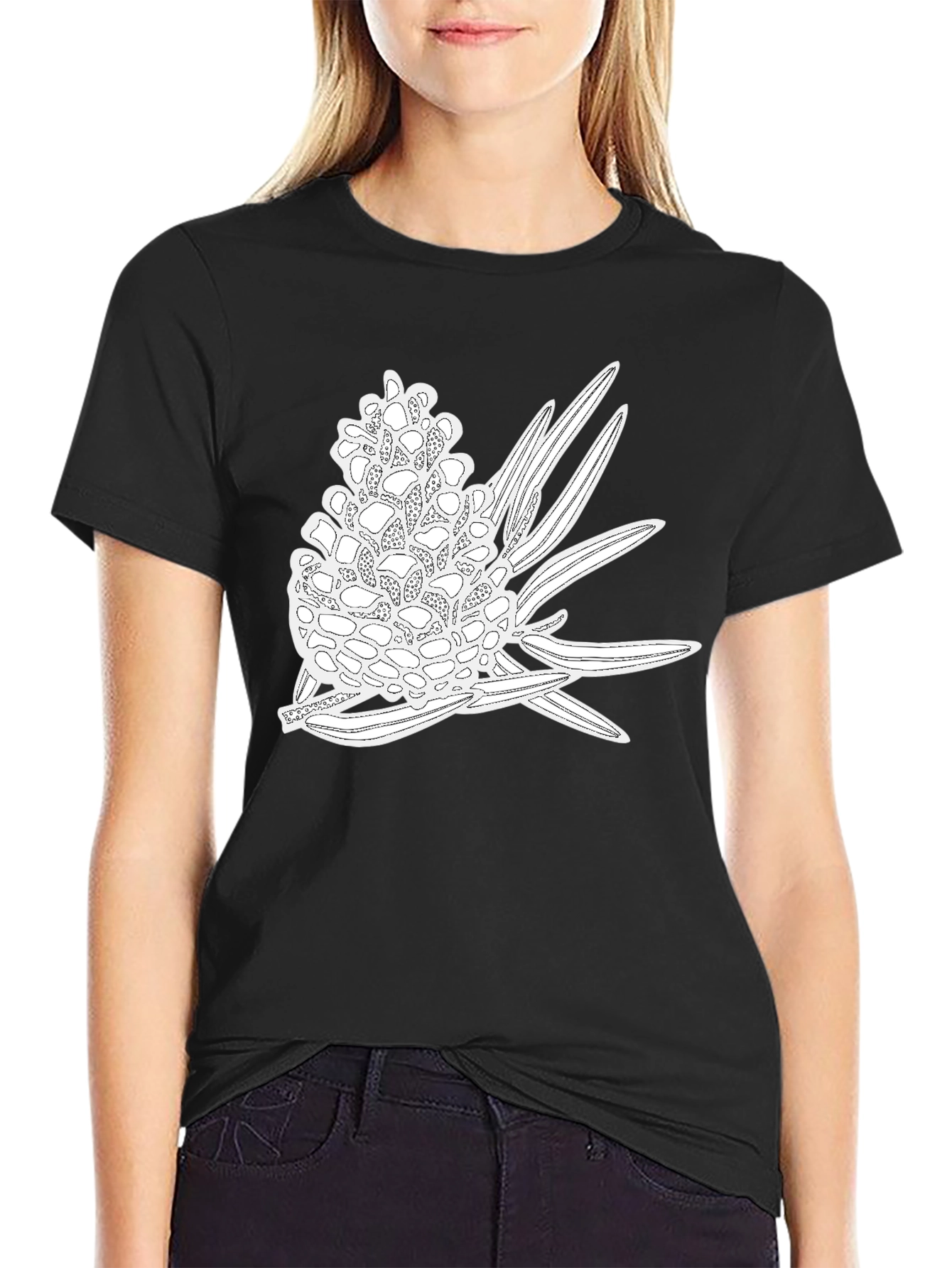 Banksia Print Black T-Shirt
