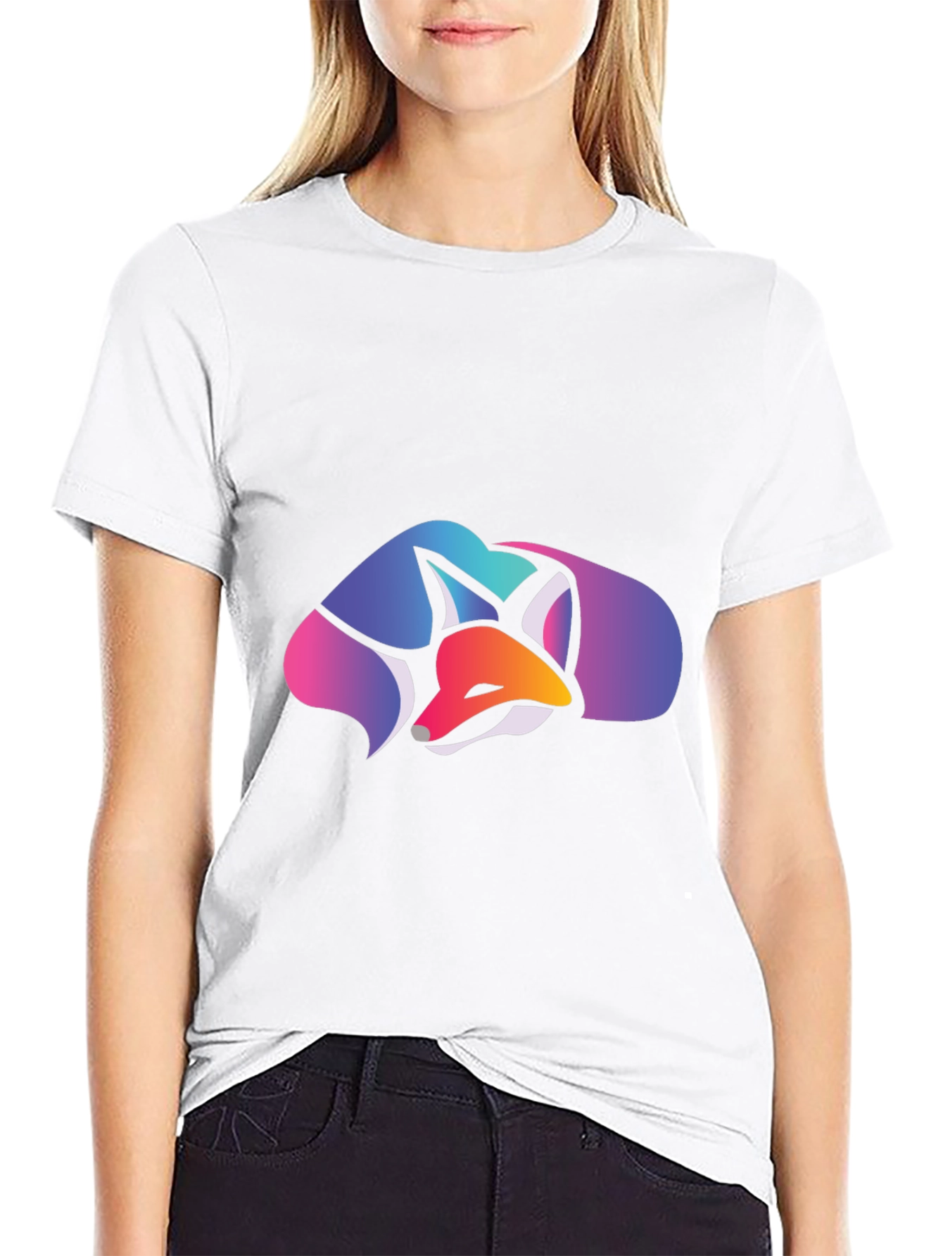 Geometric Fox Graphic Tee - Stylish Casual Comfort
