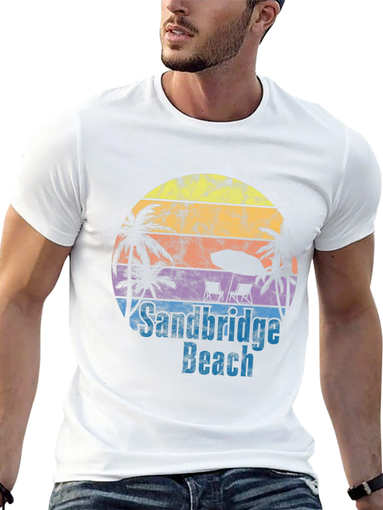 Sandbridge Beach T-Shirt - Retro Sunset Tee