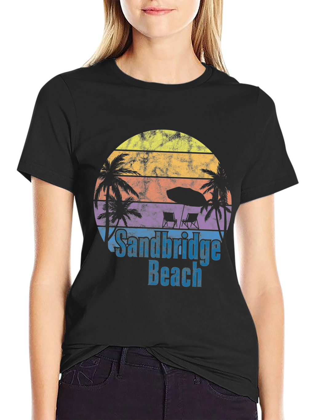 Sandbridge Beach T-Shirt - Retro Sunset Tee