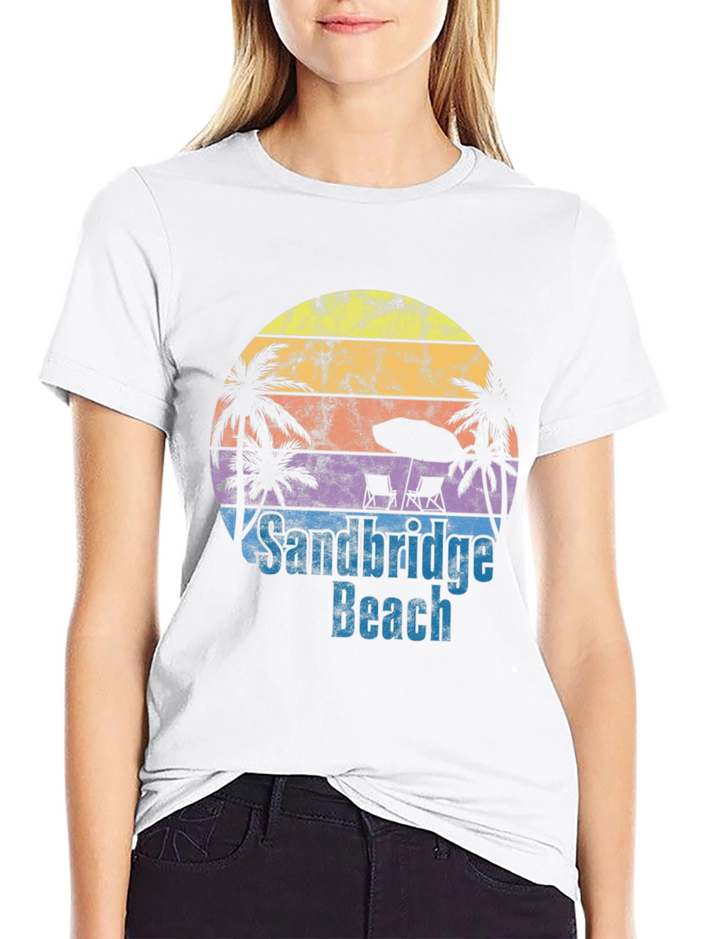 Sandbridge Beach T-Shirt - Retro Sunset Tee