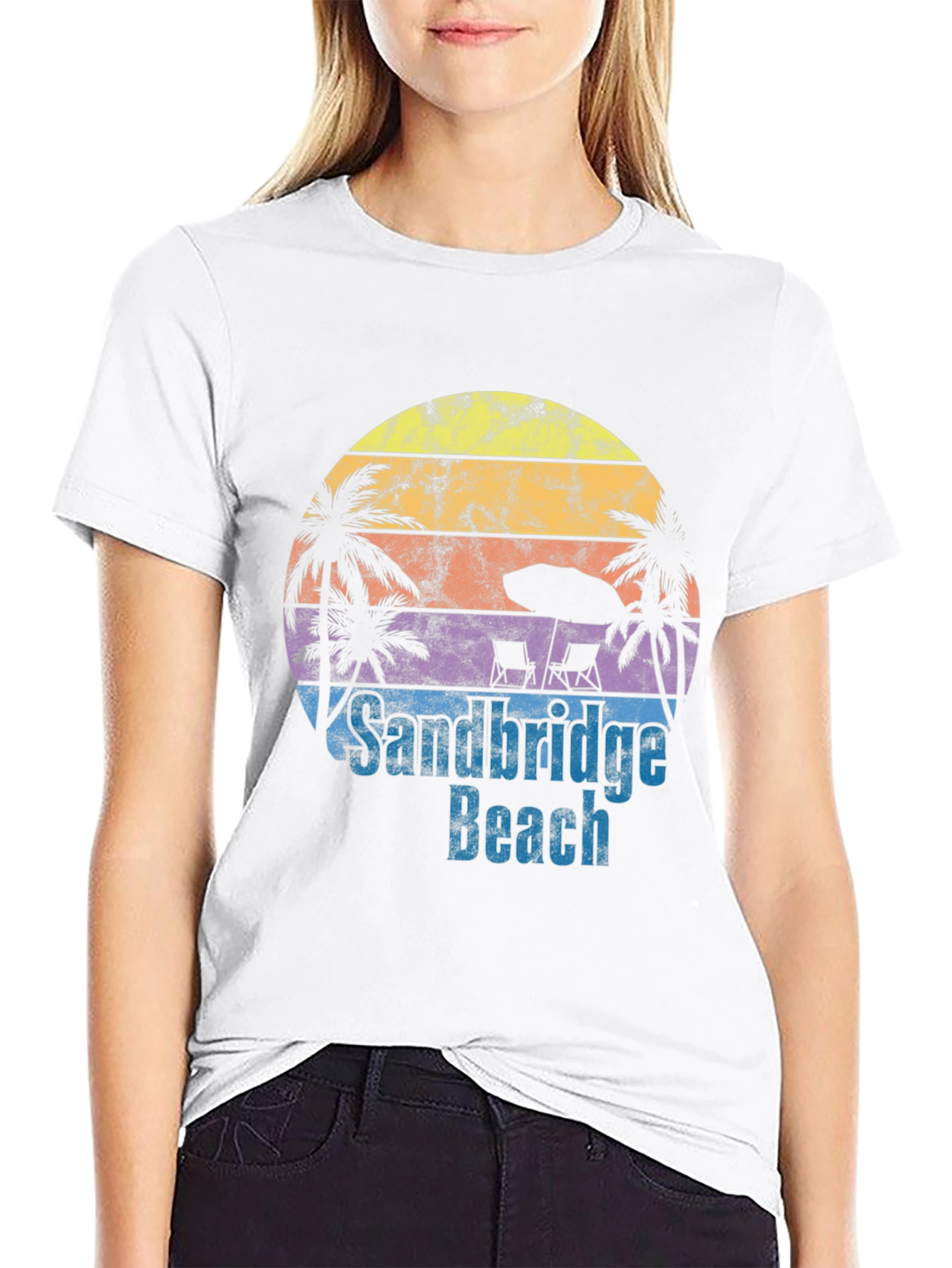 Sandbridge Beach T-Shirt - Retro Sunset Tee