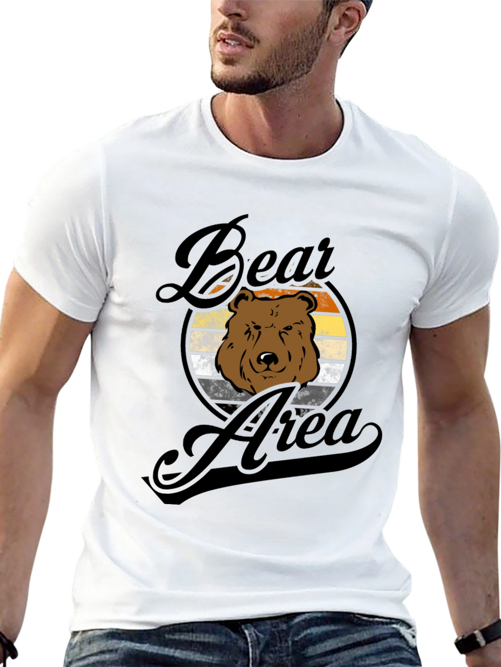Bear Area Graphic Tee - Retro Style T-Shirt