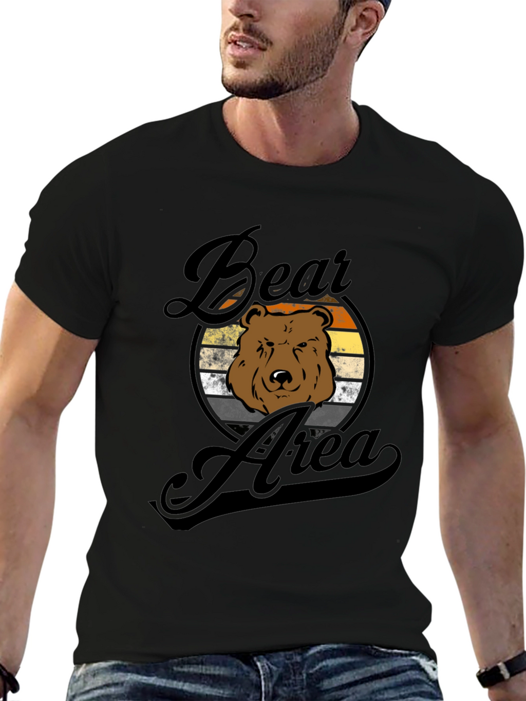 Bear Area Graphic Tee - Retro Style T-Shirt