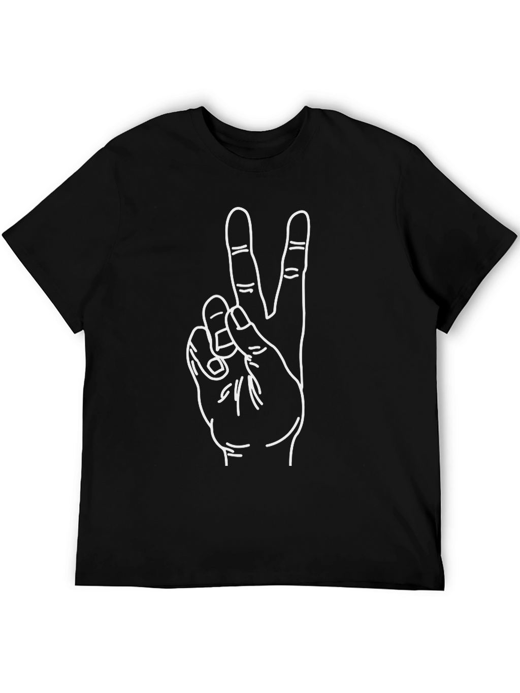 Peace Sign Graphic Tee - Black Casual Shirt