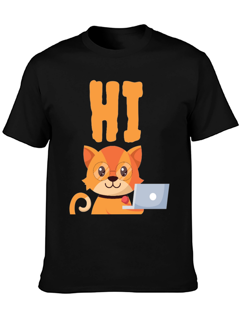 Funny Cat Programmer Graphic T-Shirt