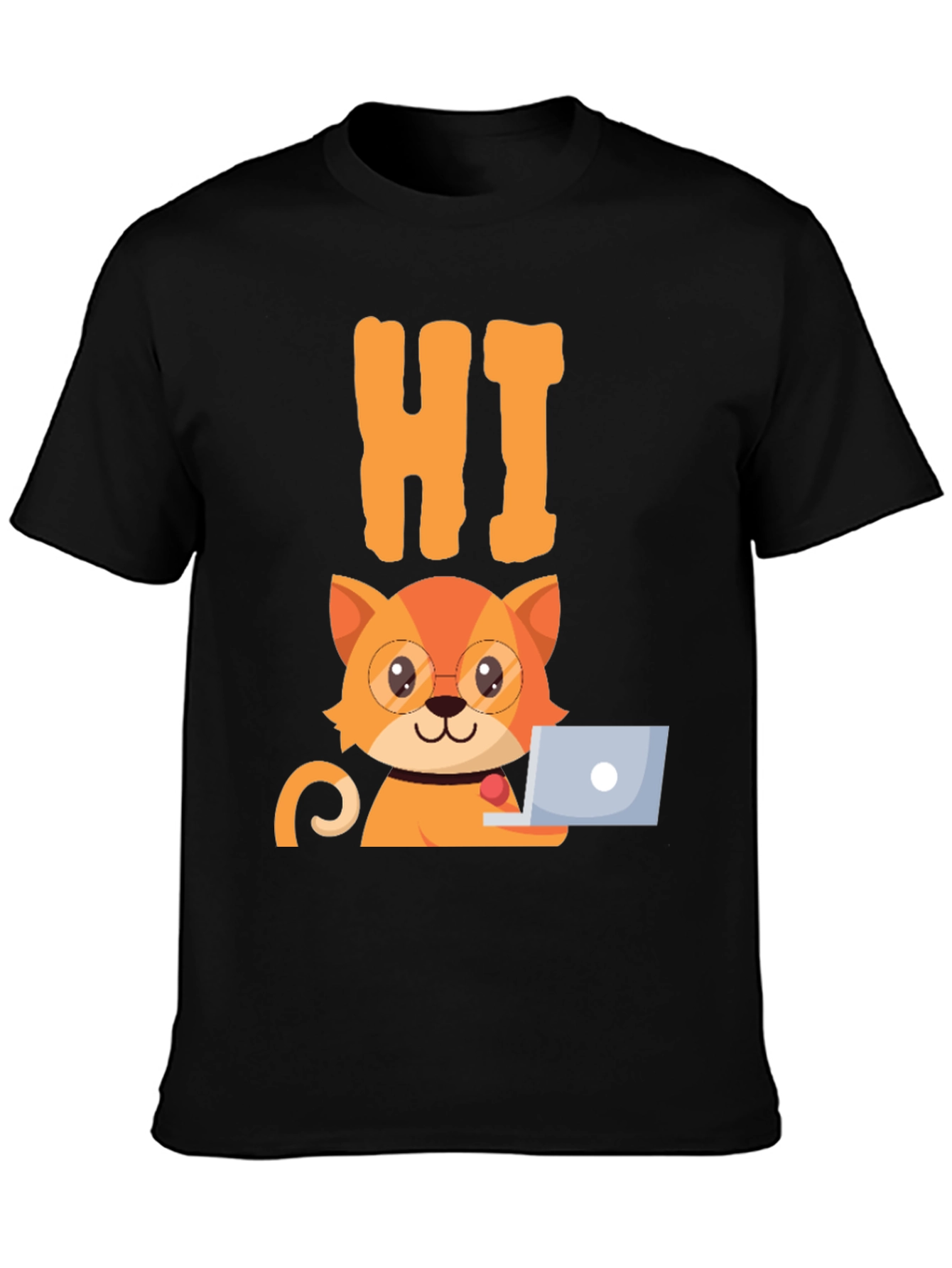 Funny Cat Programmer Graphic T-Shirt