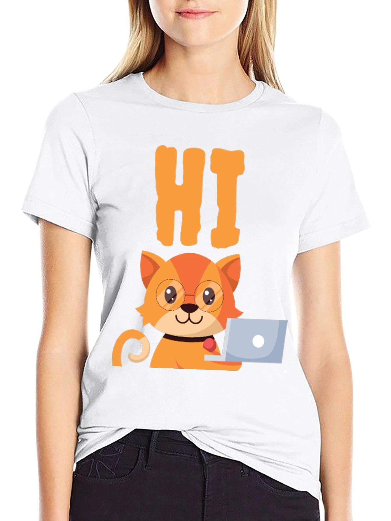 Funny Cat Programmer Graphic T-Shirt
