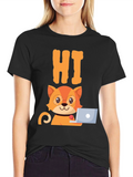Funny Cat Programmer Graphic T-Shirt