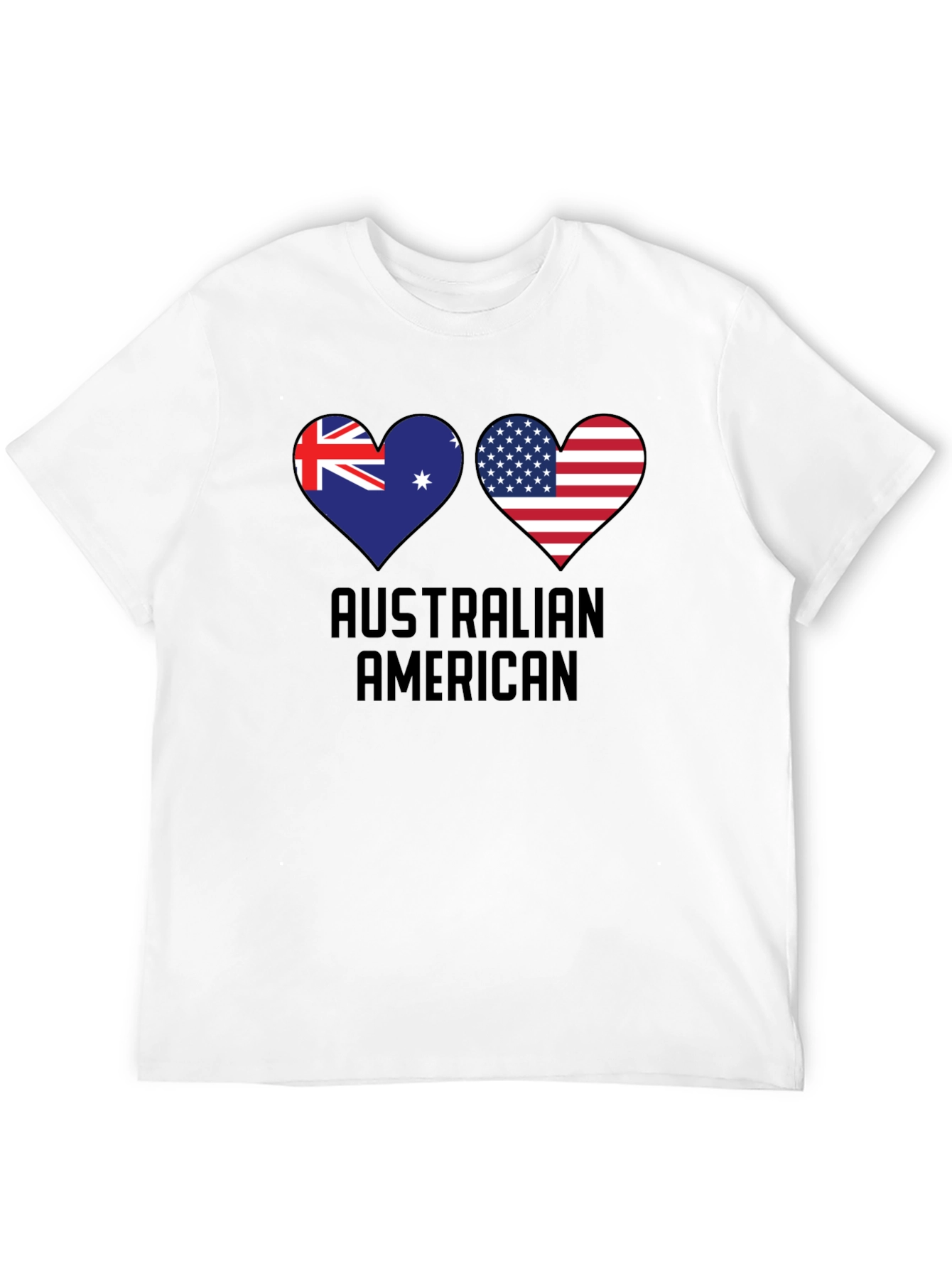 Australian American Flag Heart T-Shirt