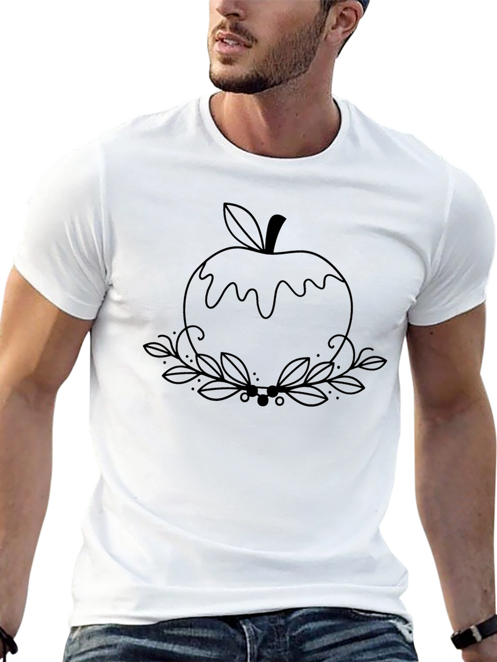 Apple Outline T-Shirt - Modern Graphic Tee
