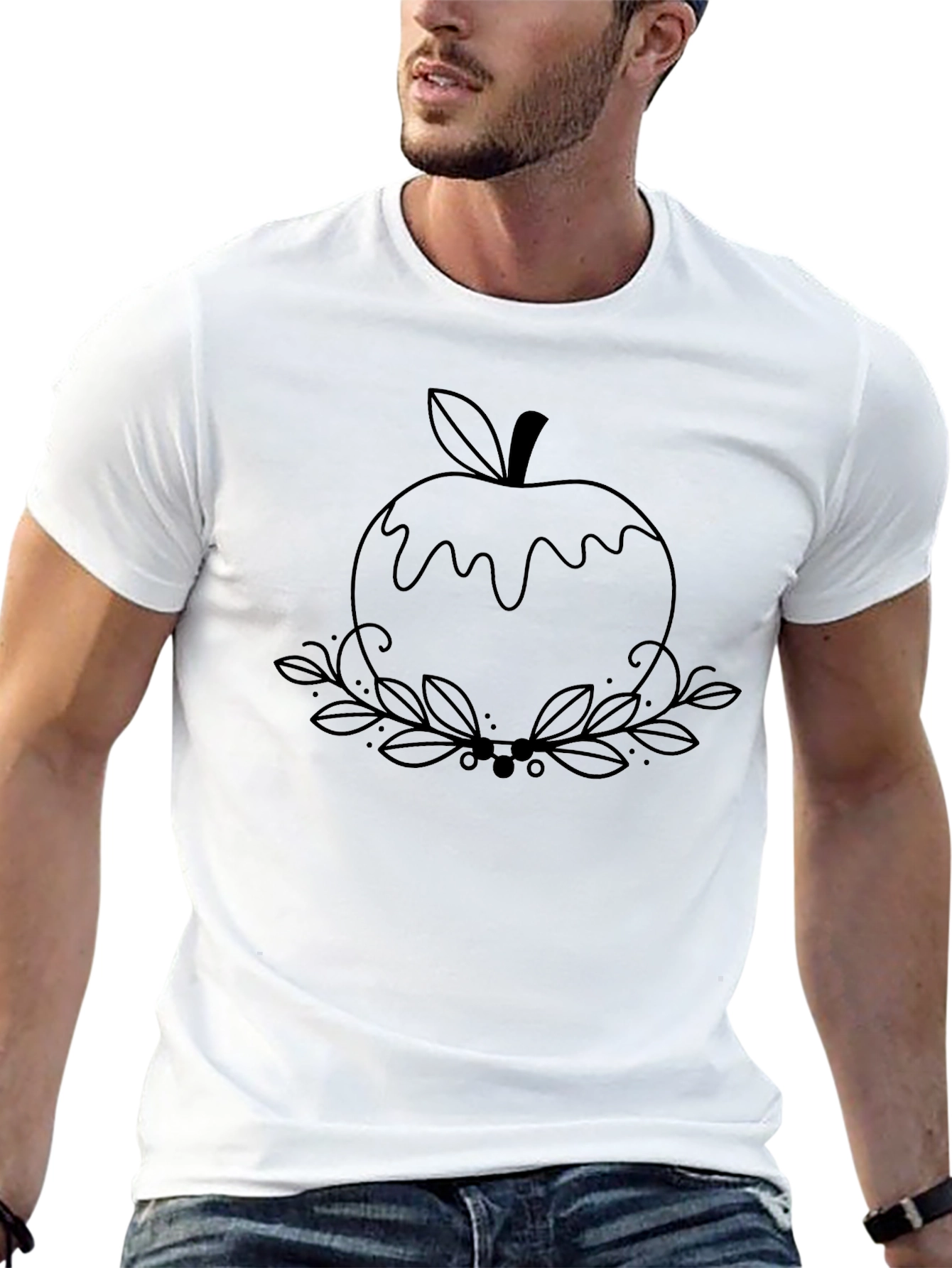 Apple Outline T-Shirt - Modern Graphic Tee