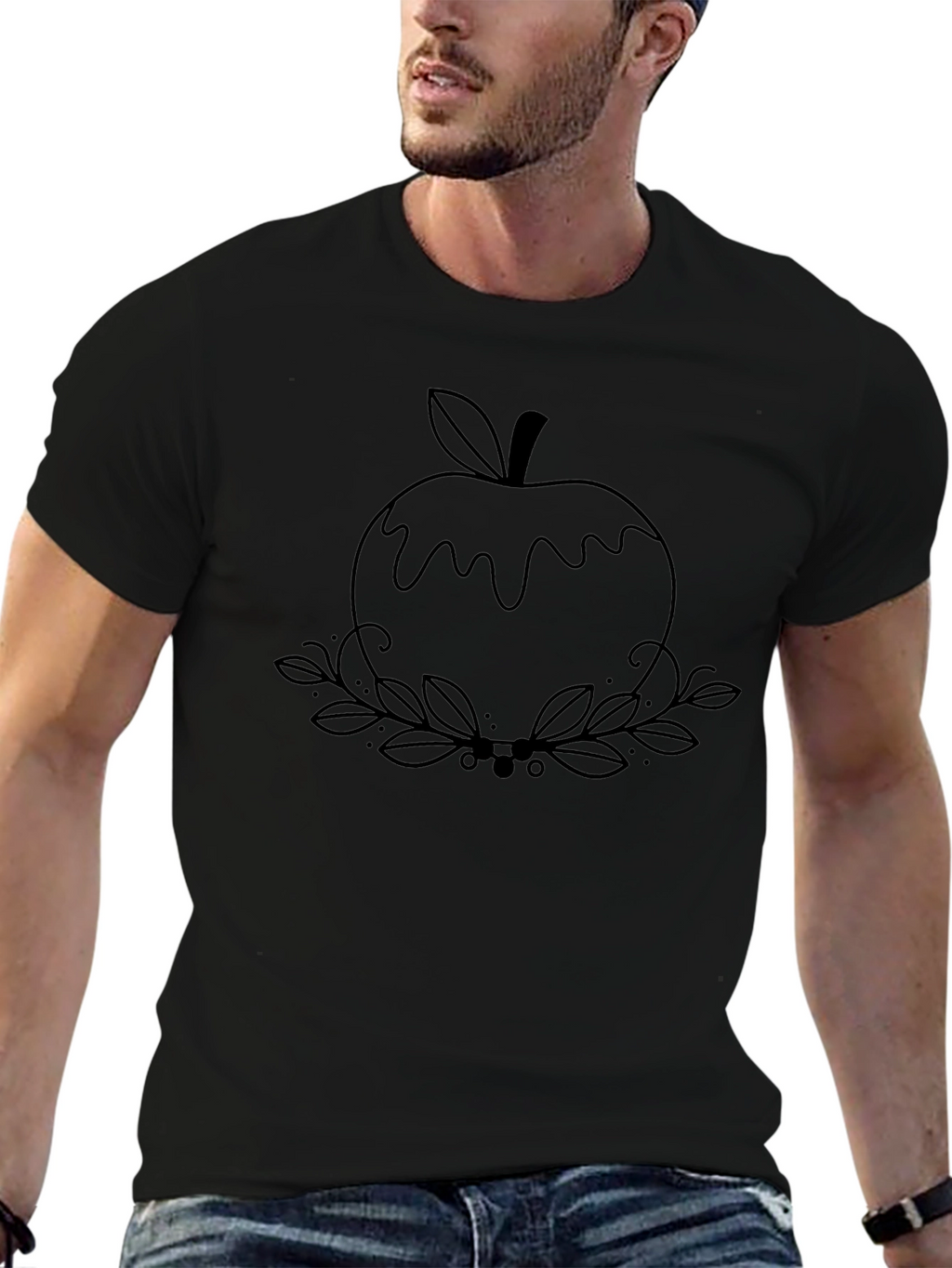 Apple Outline T-Shirt - Modern Graphic Tee