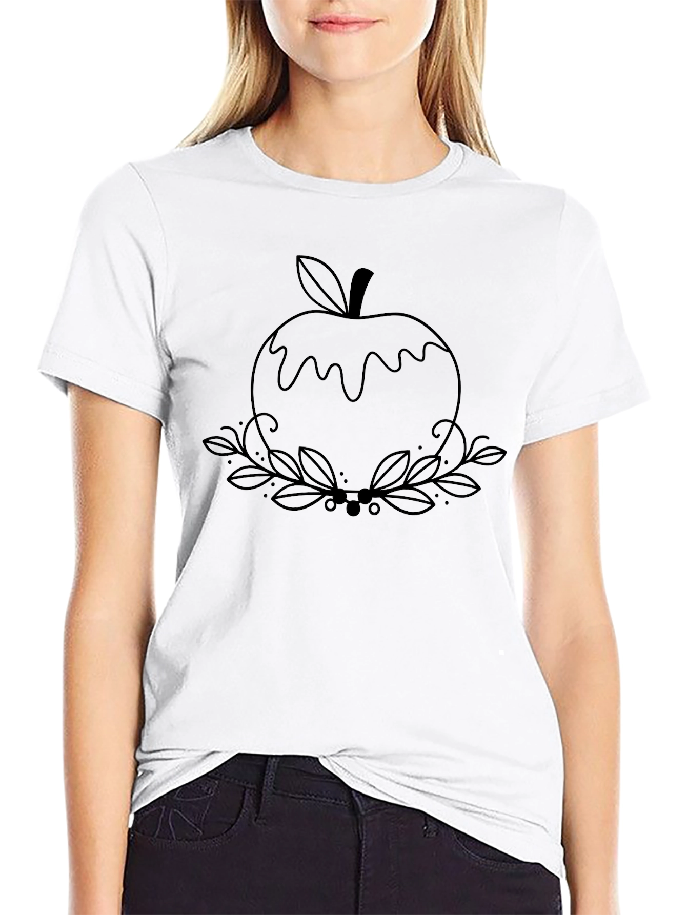 Apple Outline T-Shirt - Modern Graphic Tee