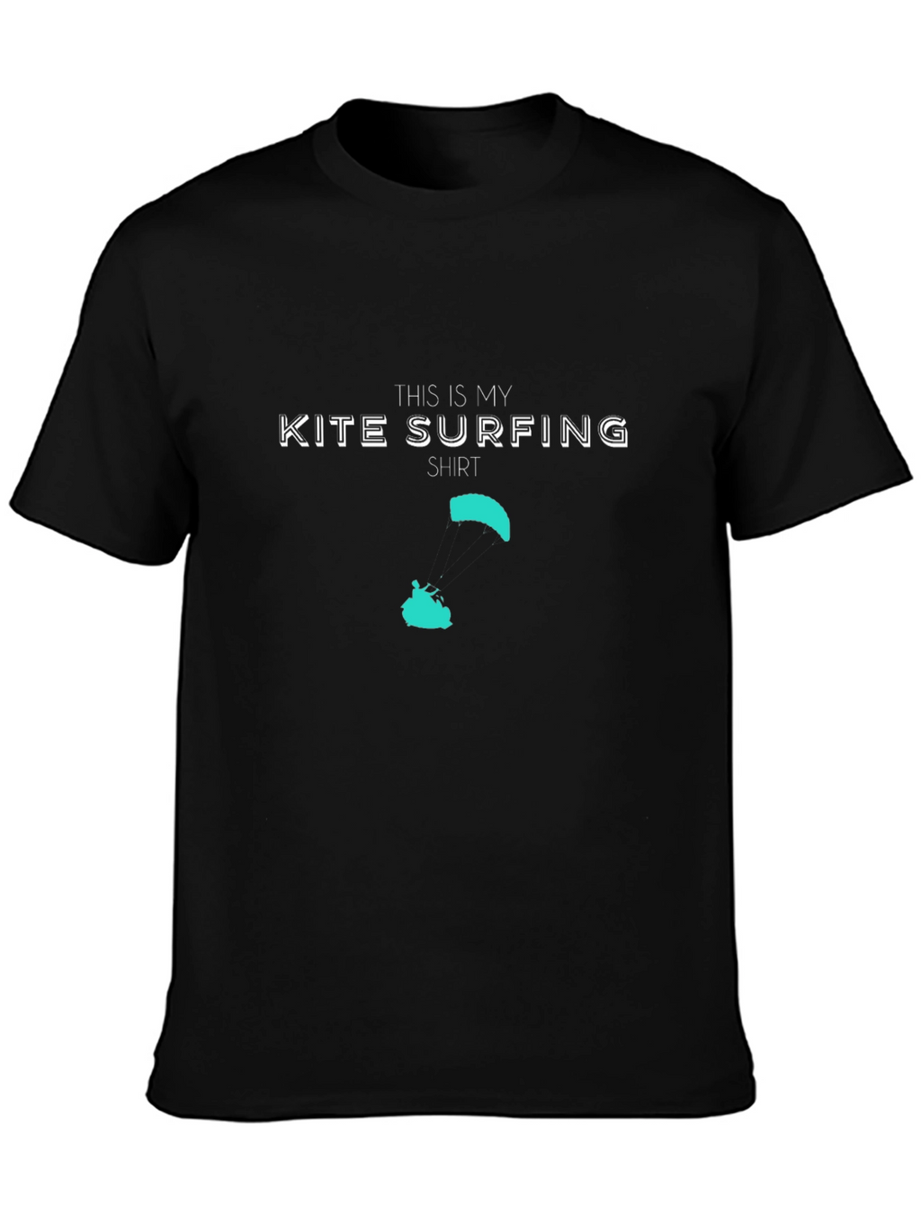 Kite Surfing Shirt - Black Crew Neck Tee