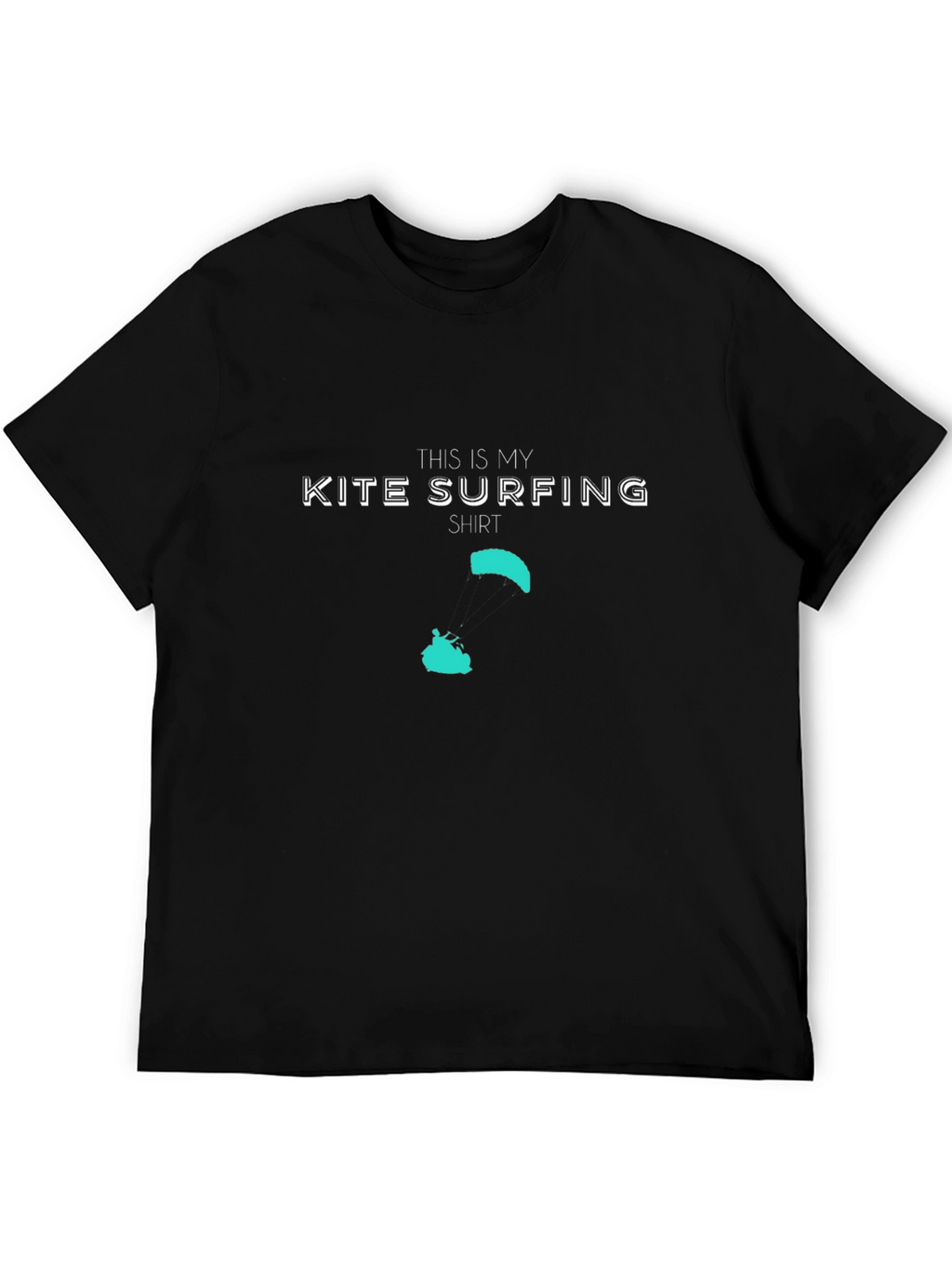 Kite Surfing Shirt - Black Crew Neck Tee