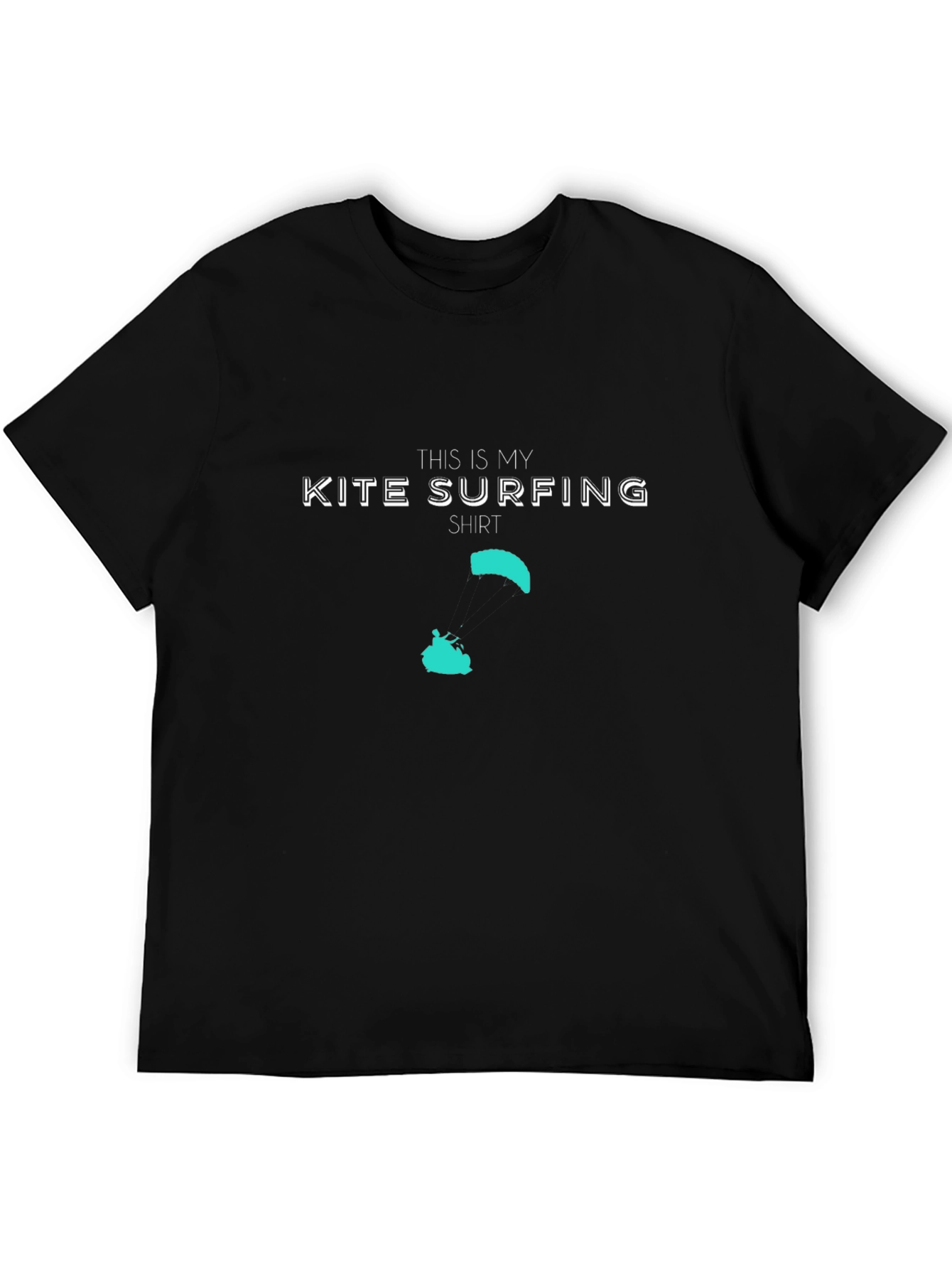 Kite Surfing Shirt - Black Crew Neck Tee