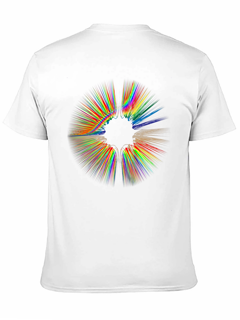 Abstract Rainbow Burst Graphic Black T-Shirt