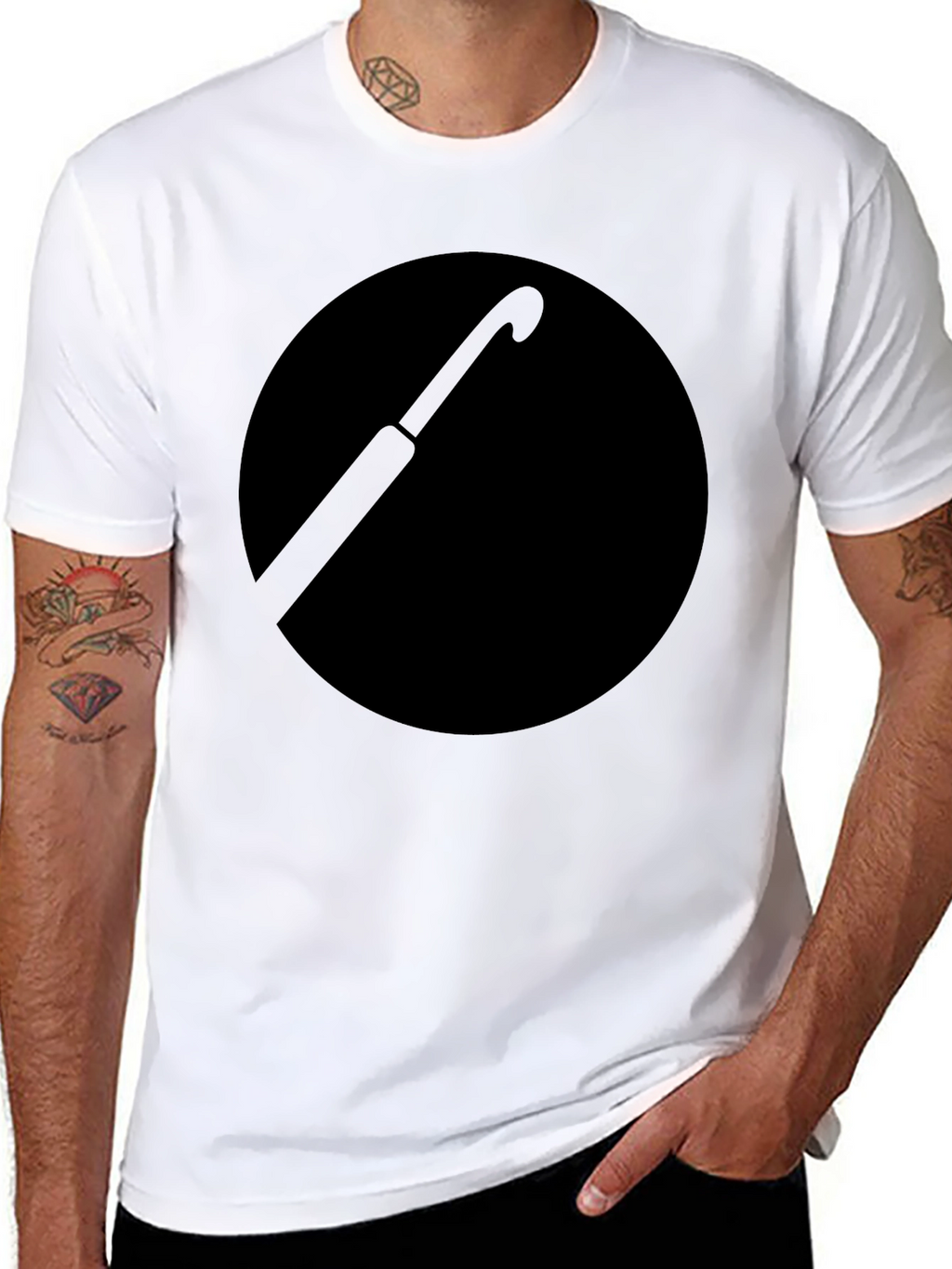Black Umbrella Circle Graphic T-Shirt