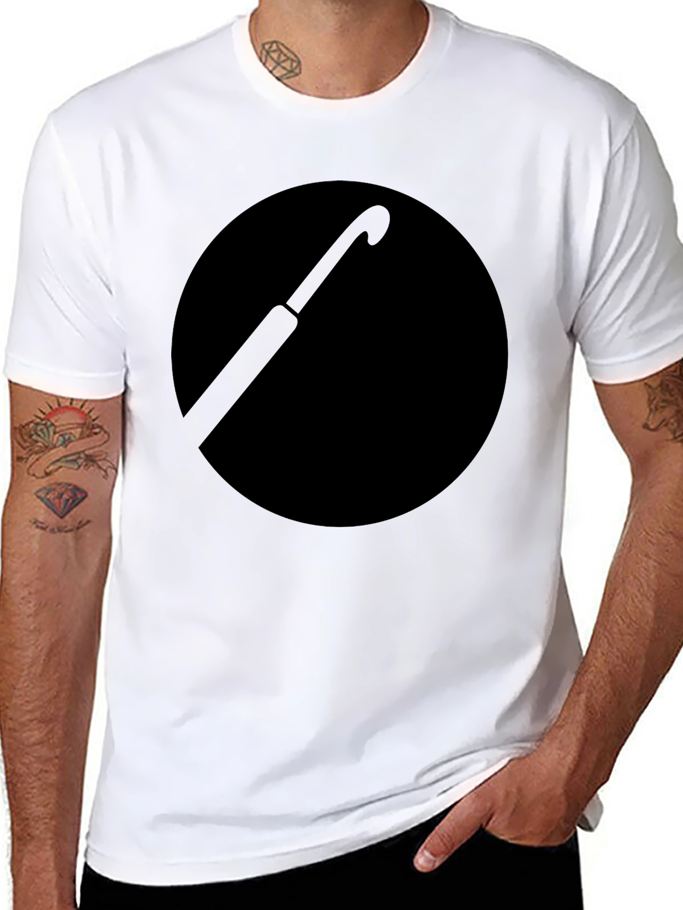 Black Umbrella Circle Graphic T-Shirt