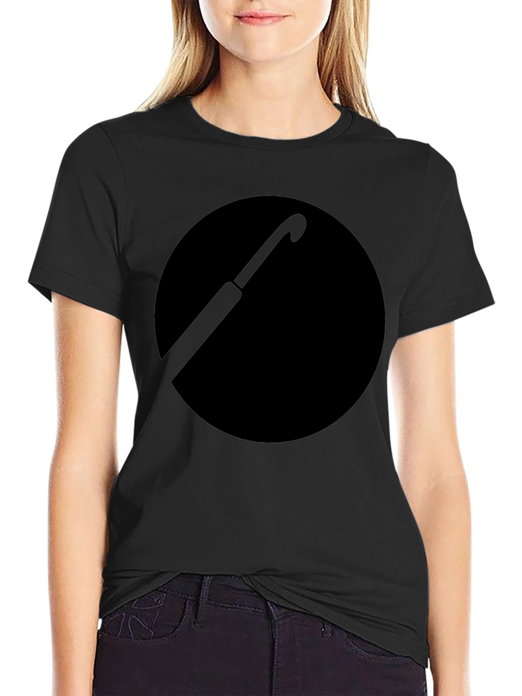 Black Umbrella Circle Graphic T-Shirt