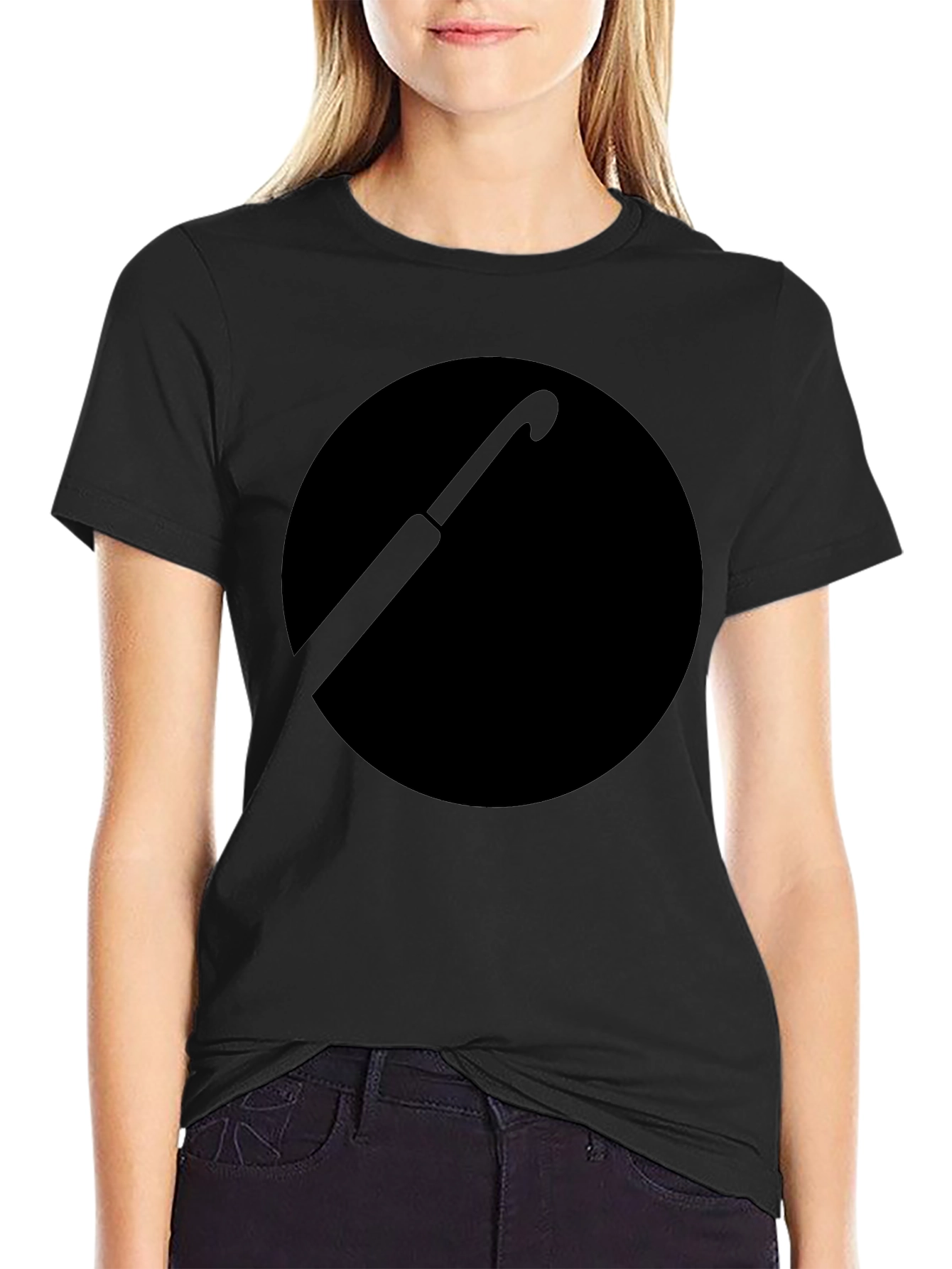 Black Umbrella Circle Graphic T-Shirt