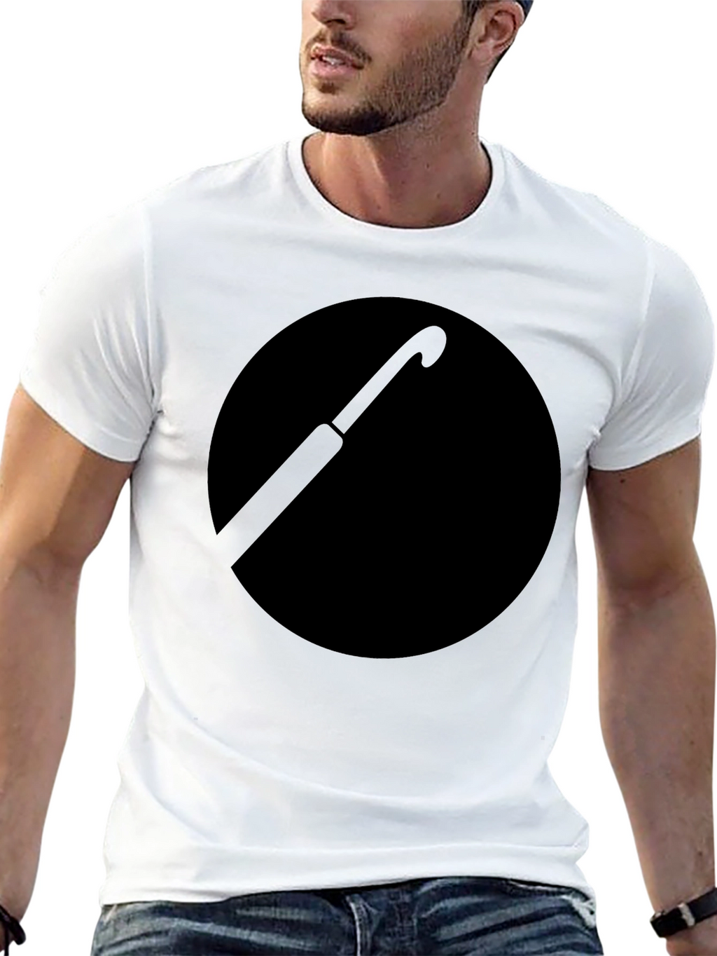 Black Umbrella Circle Graphic T-Shirt