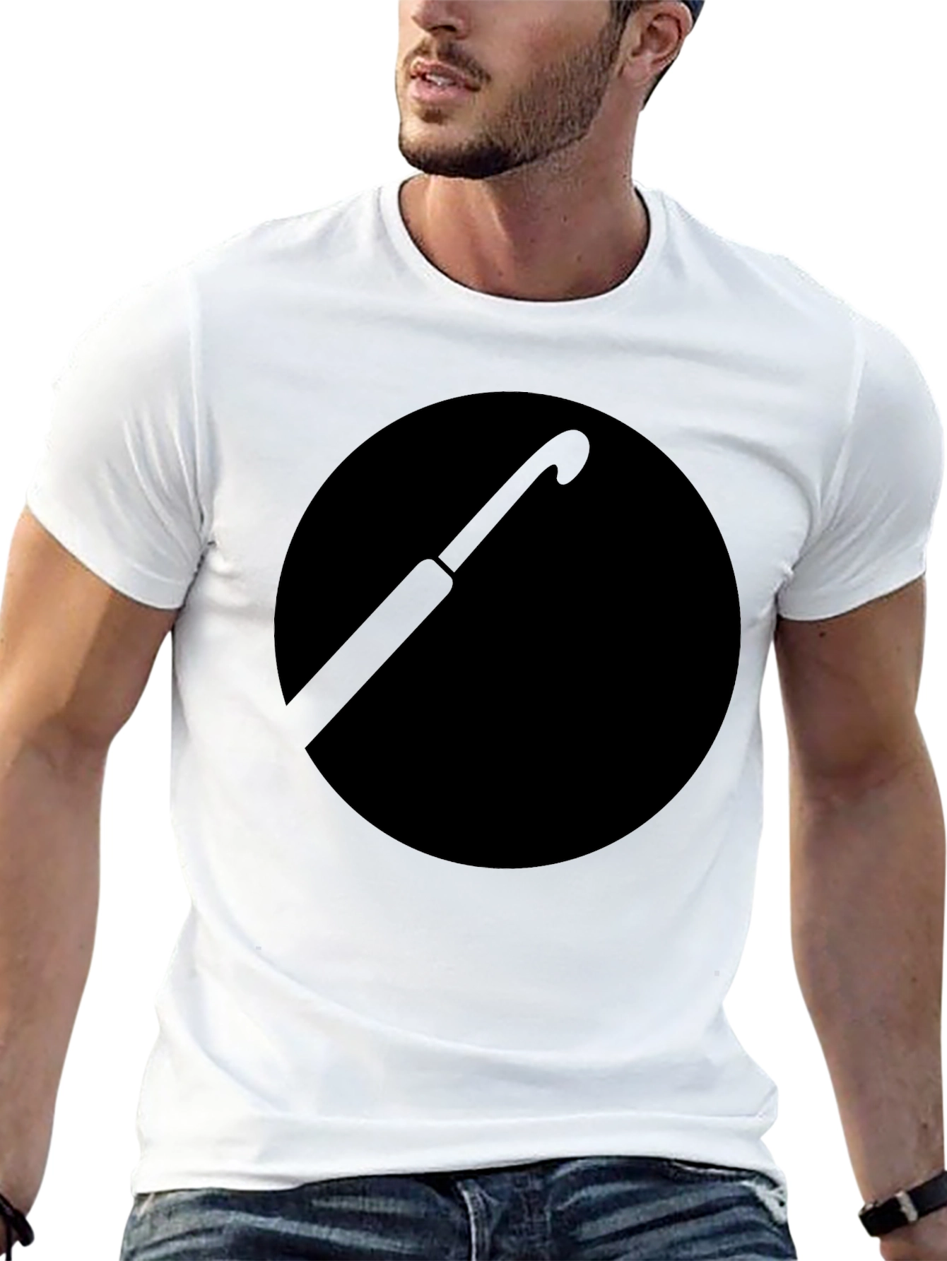 Black Umbrella Circle Graphic T-Shirt