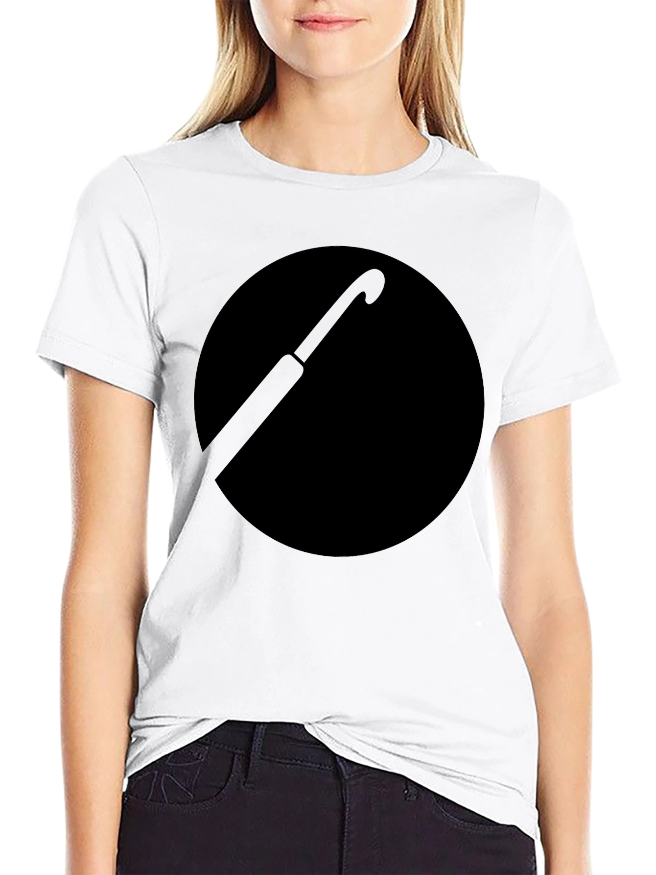 Black Umbrella Circle Graphic T-Shirt