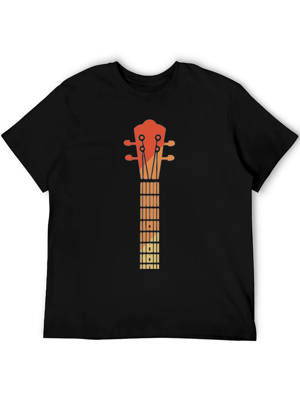 Retro Guitar Neck Graphic Tee - Music Lovers T-Shirt
