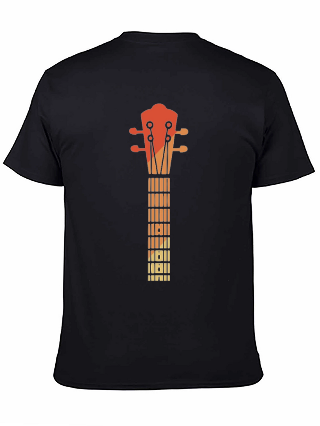 Retro Guitar Neck Graphic Tee - Music Lovers T-Shirt