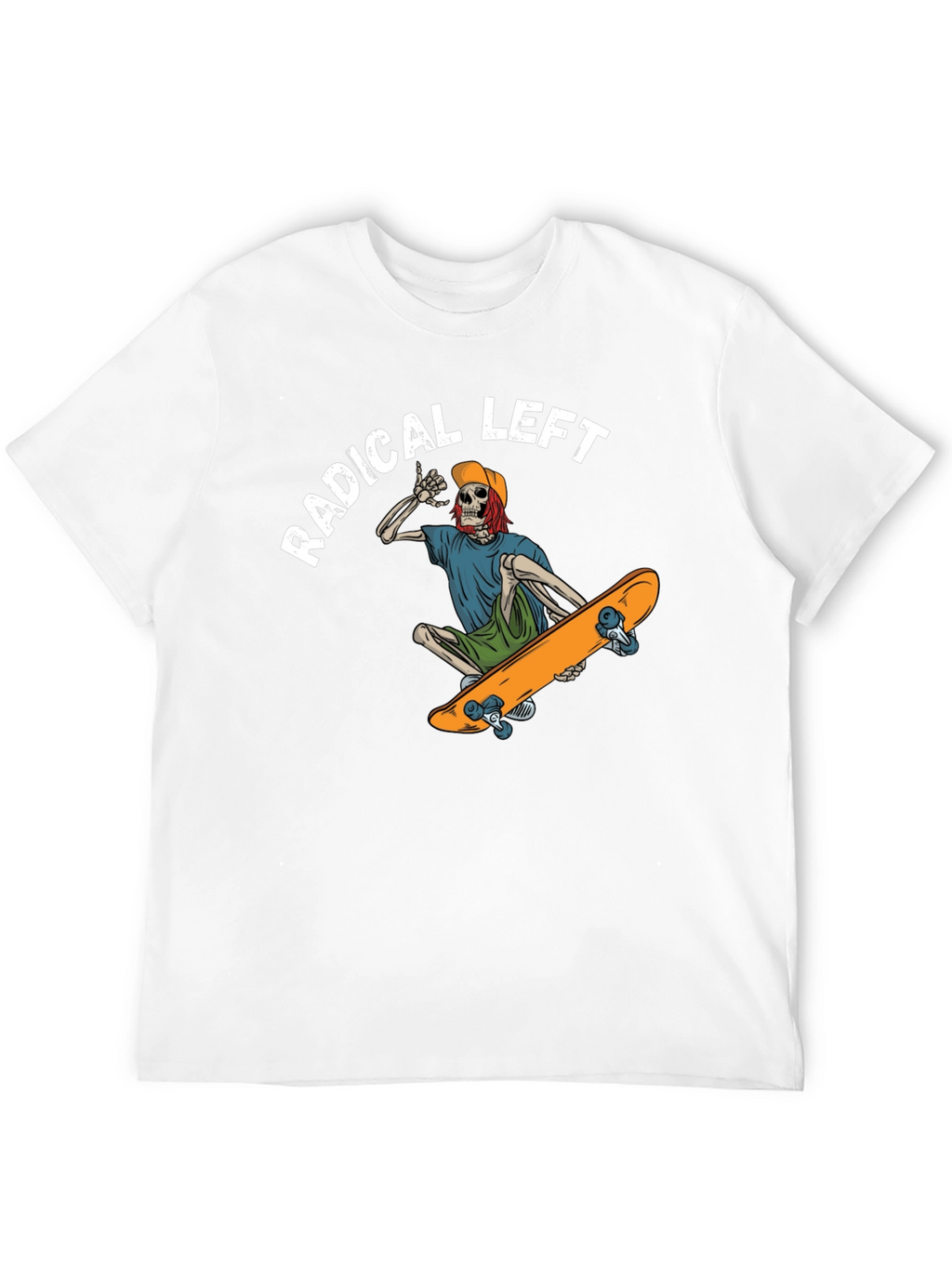 Radical Left Skeleton Skateboard T-Shirt