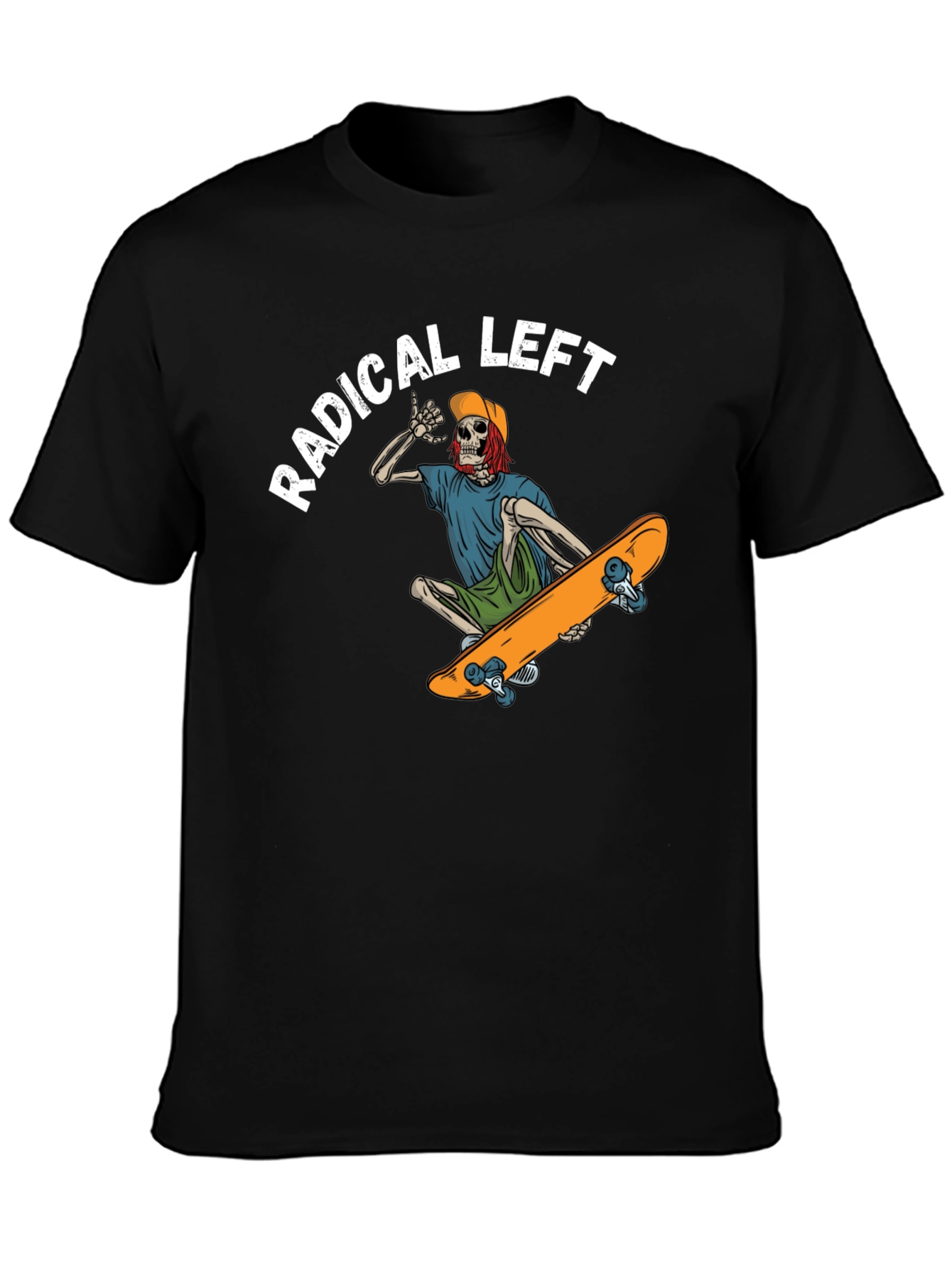 Radical Left Skeleton Skateboard T-Shirt