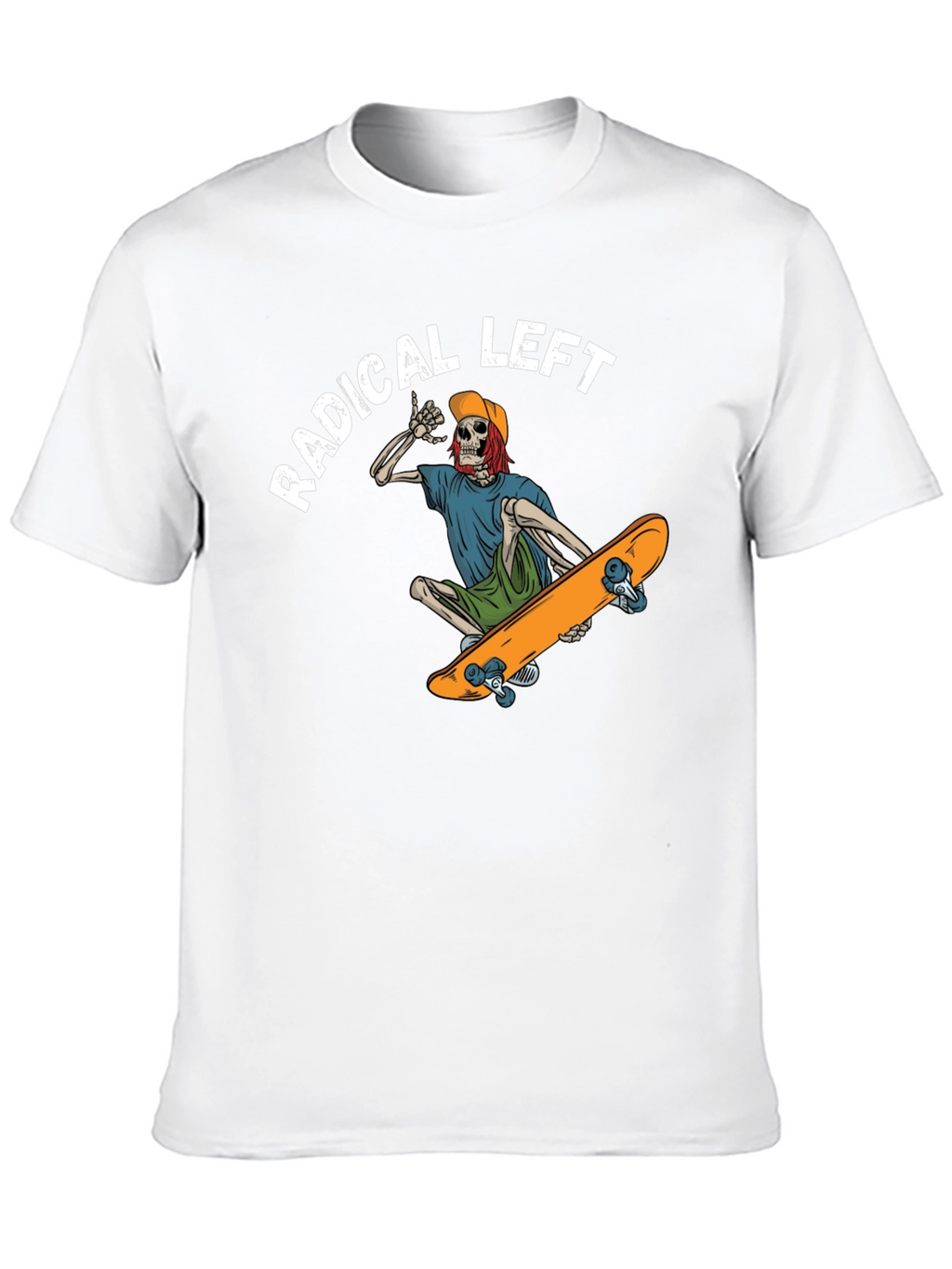 Radical Left Skeleton Skateboard T-Shirt