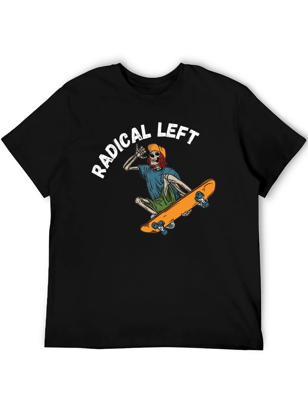 Radical Left Skeleton Skateboard T-Shirt