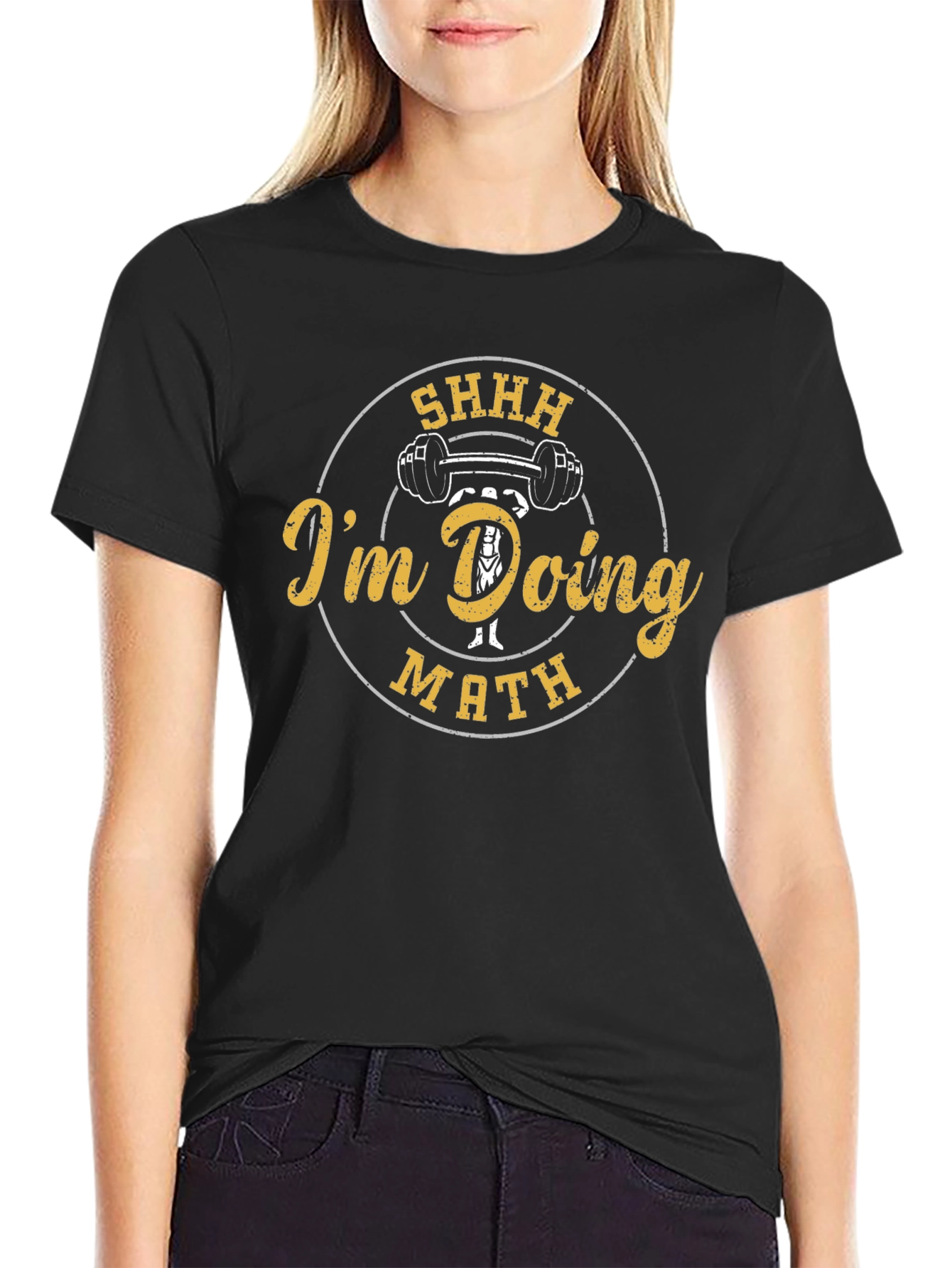 SHHH Im Doing Math Funny Gym Workout T-Shirt