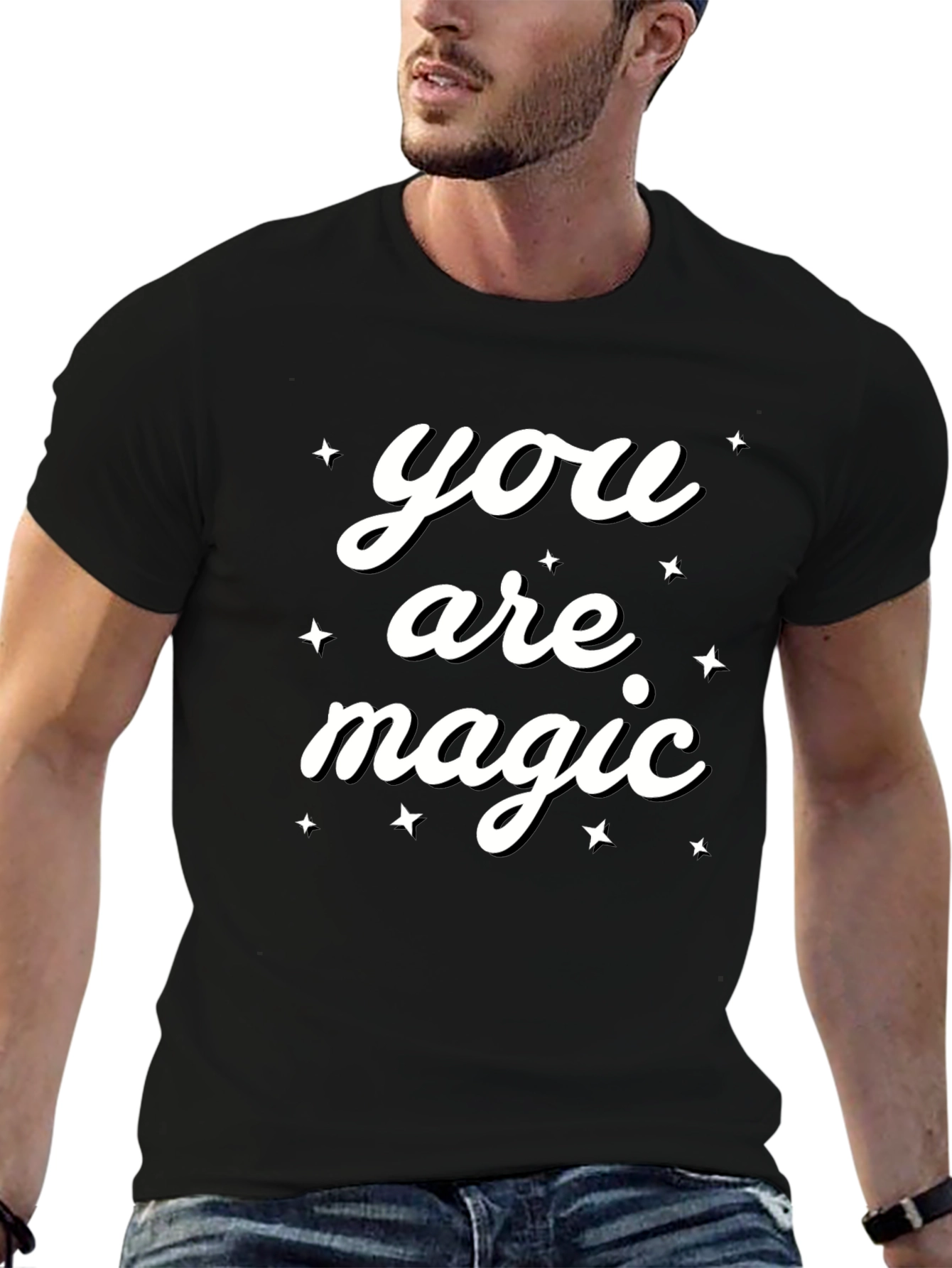 You Are Magic Graphic Tee - Black Casual Shirt