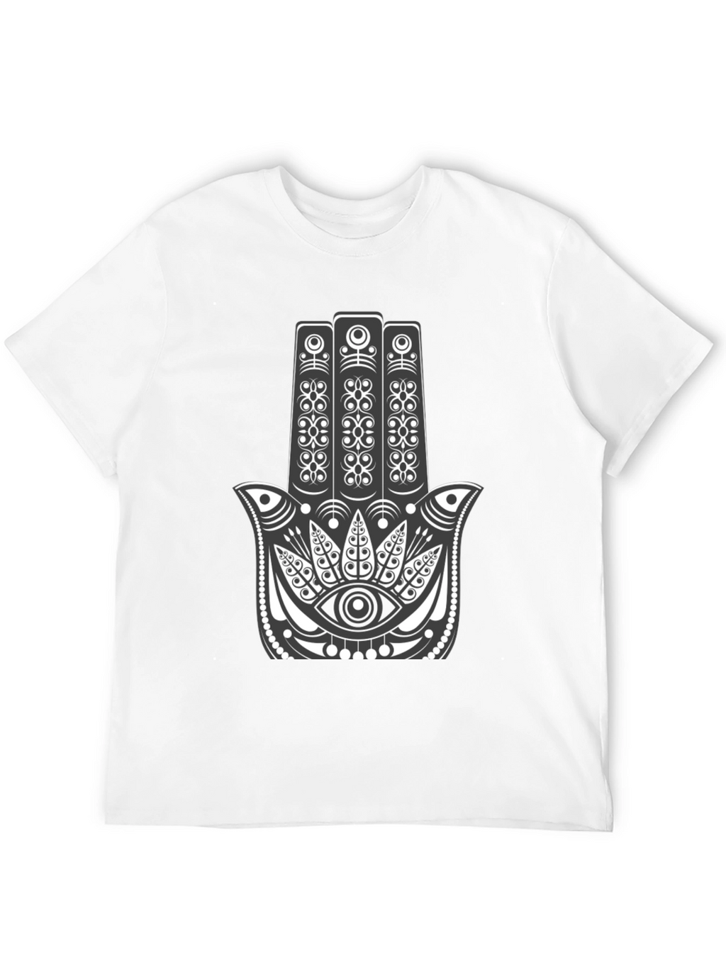 Hamsa Hand Graphic Tee - Black Cotton Comfort