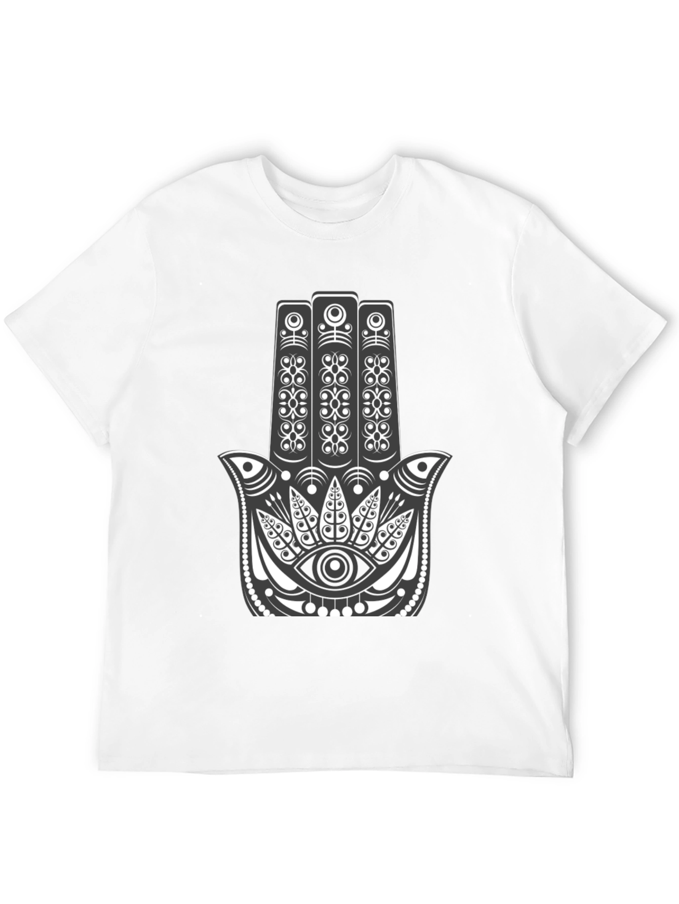 Hamsa Hand Graphic Tee - Black Cotton Comfort
