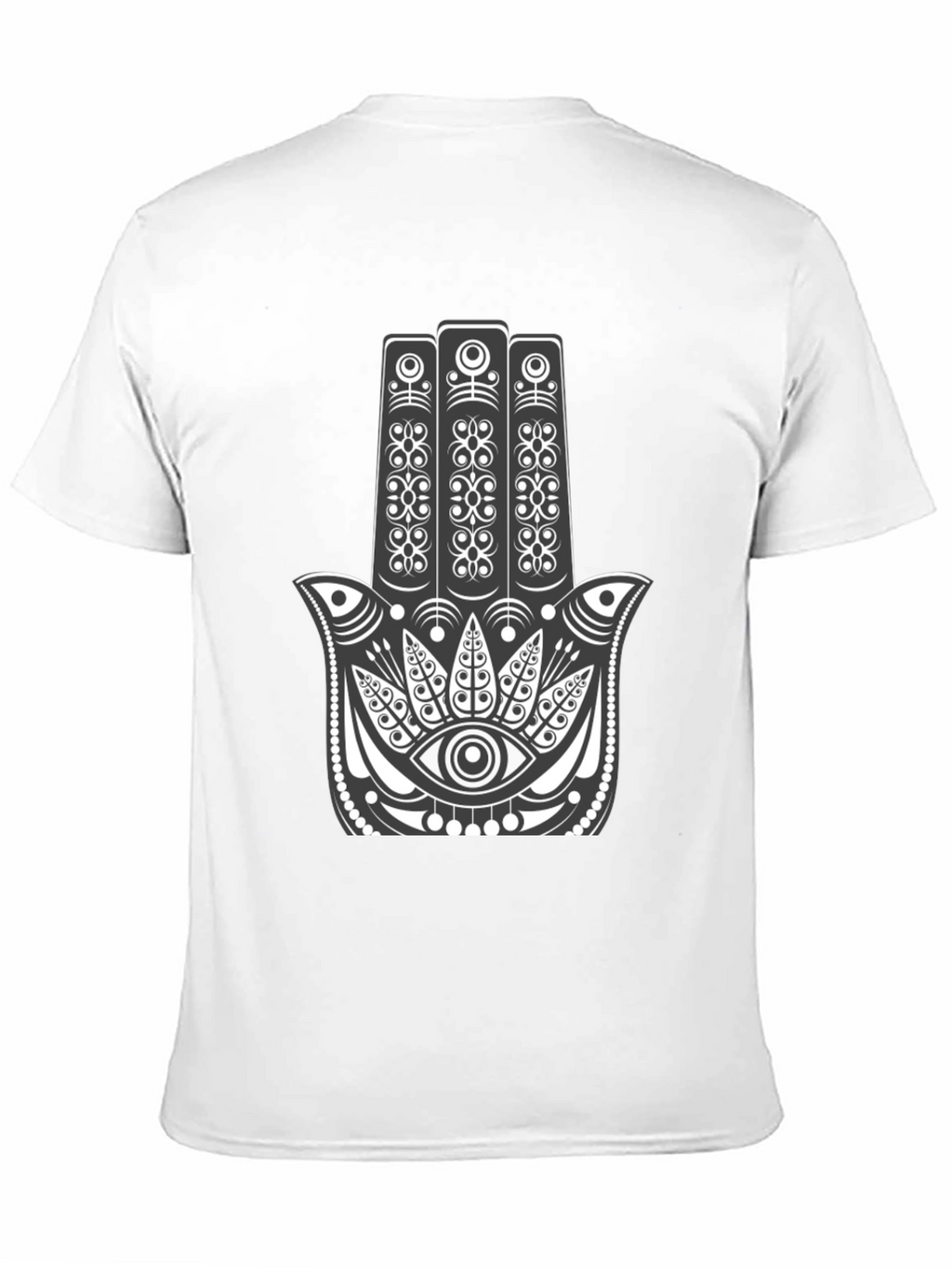 Hamsa Hand Graphic Tee - Black Cotton Comfort