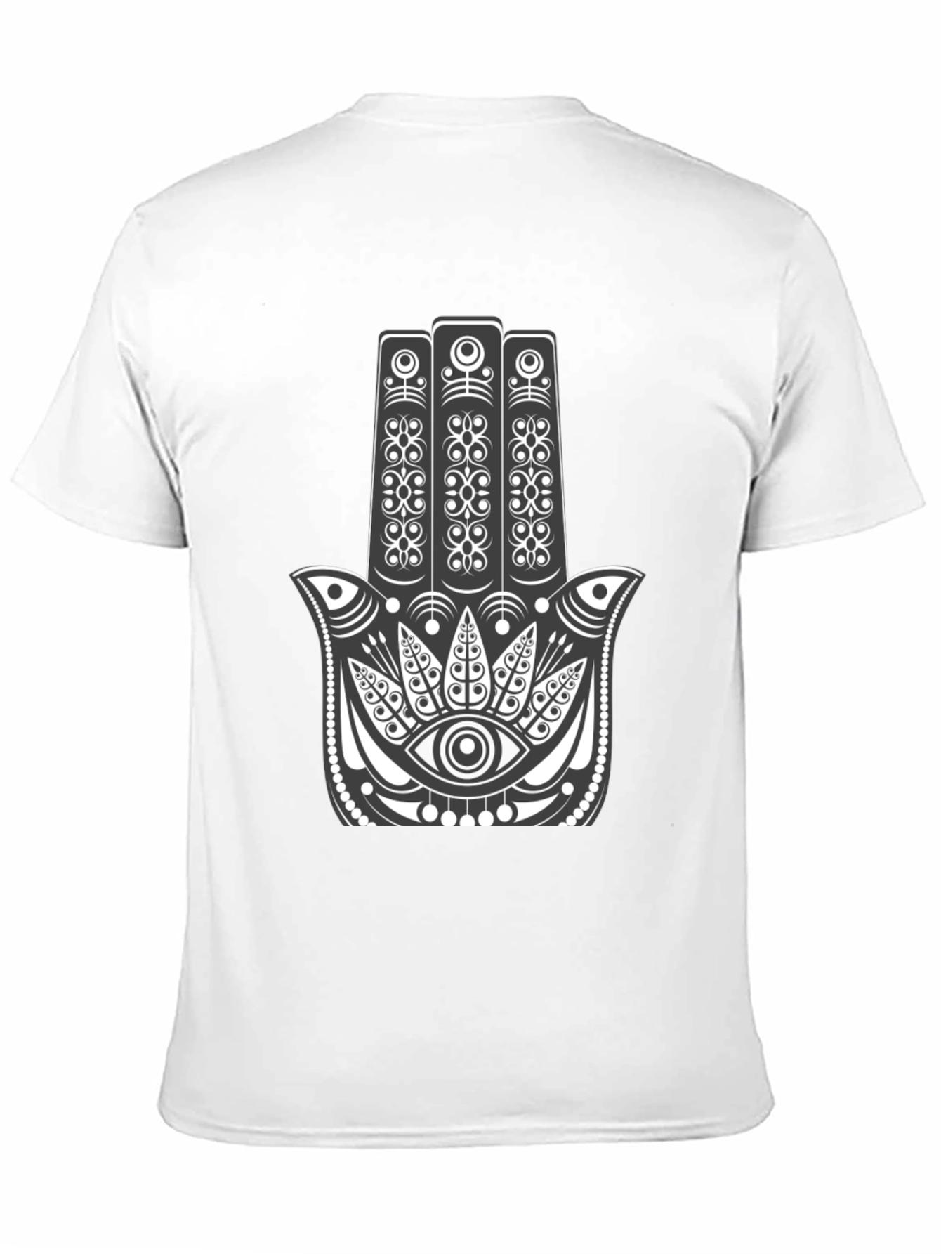 Hamsa Hand Graphic Tee - Black Cotton Comfort