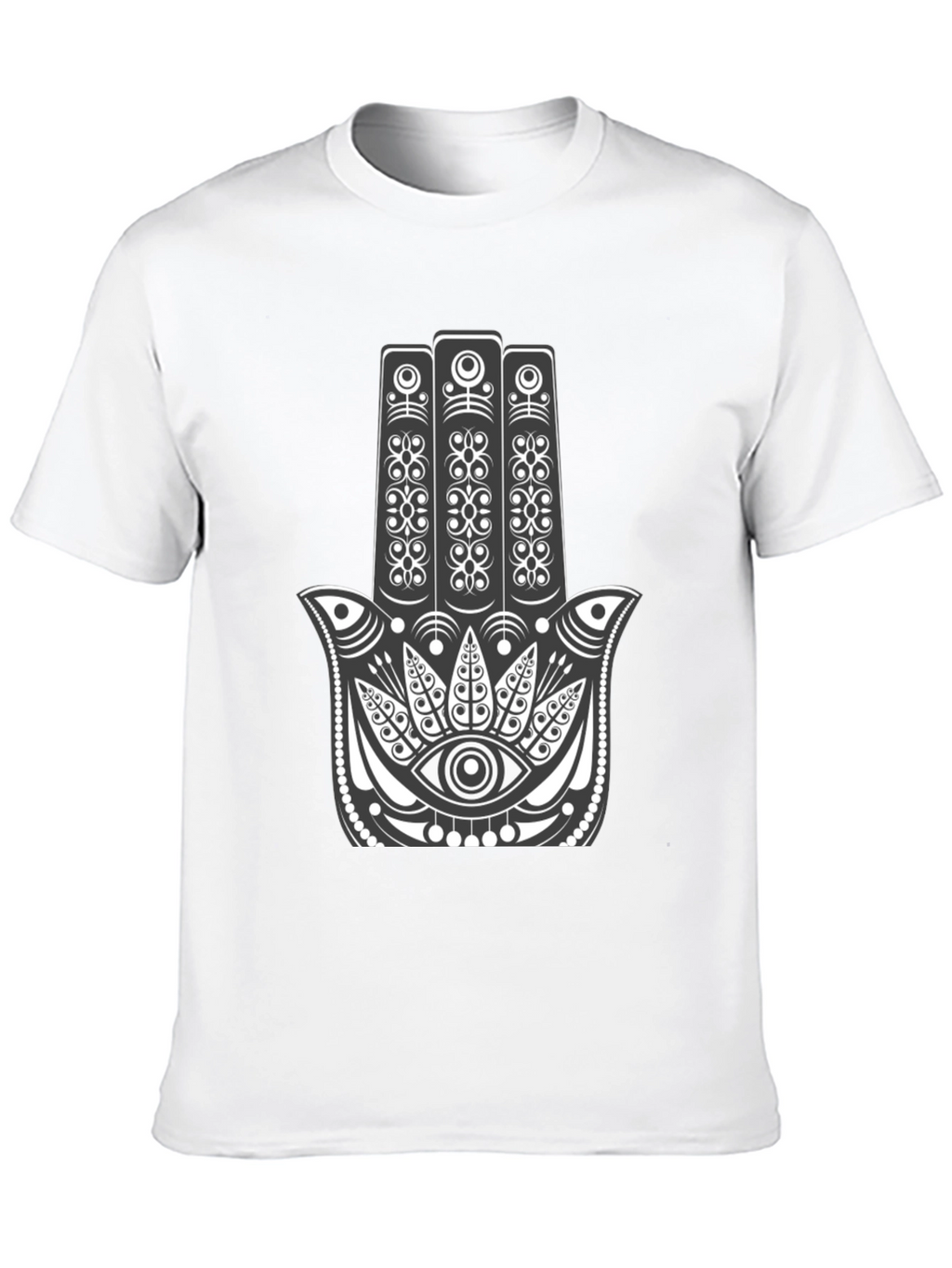 Hamsa Hand Graphic Tee - Black Cotton Comfort