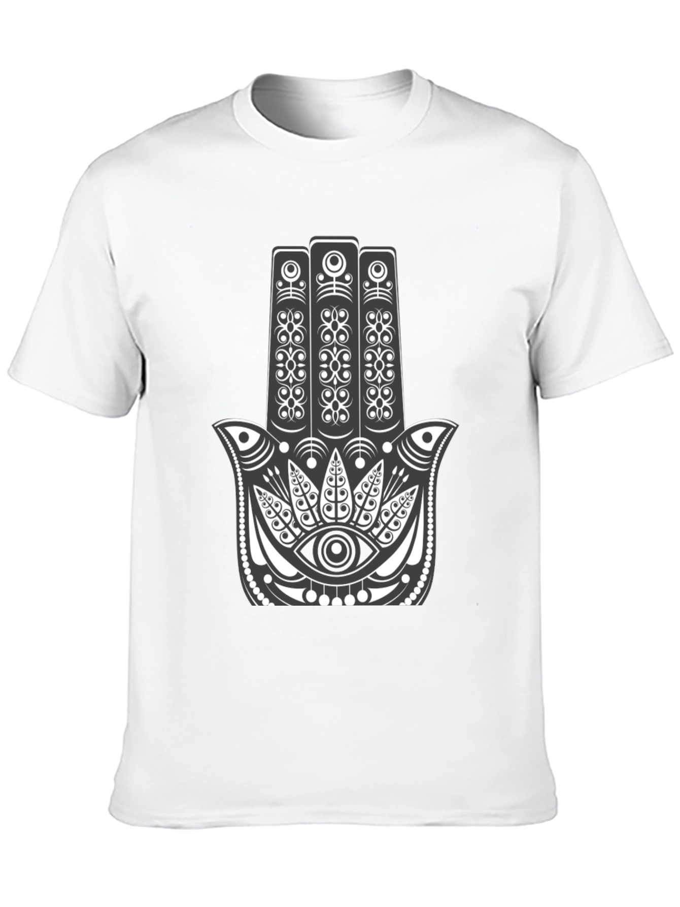 Hamsa Hand Graphic Tee - Black Cotton Comfort